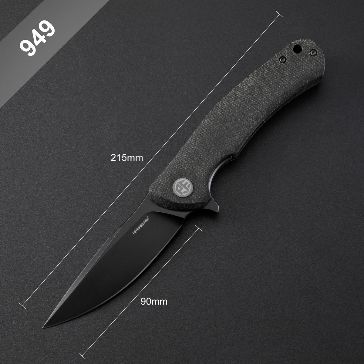 Petrified Fish PF949 Warrior,3.54" K110 Blade,Micarta/G10/Carbon Fiber Handle, Flipper Liner lock Folding knife