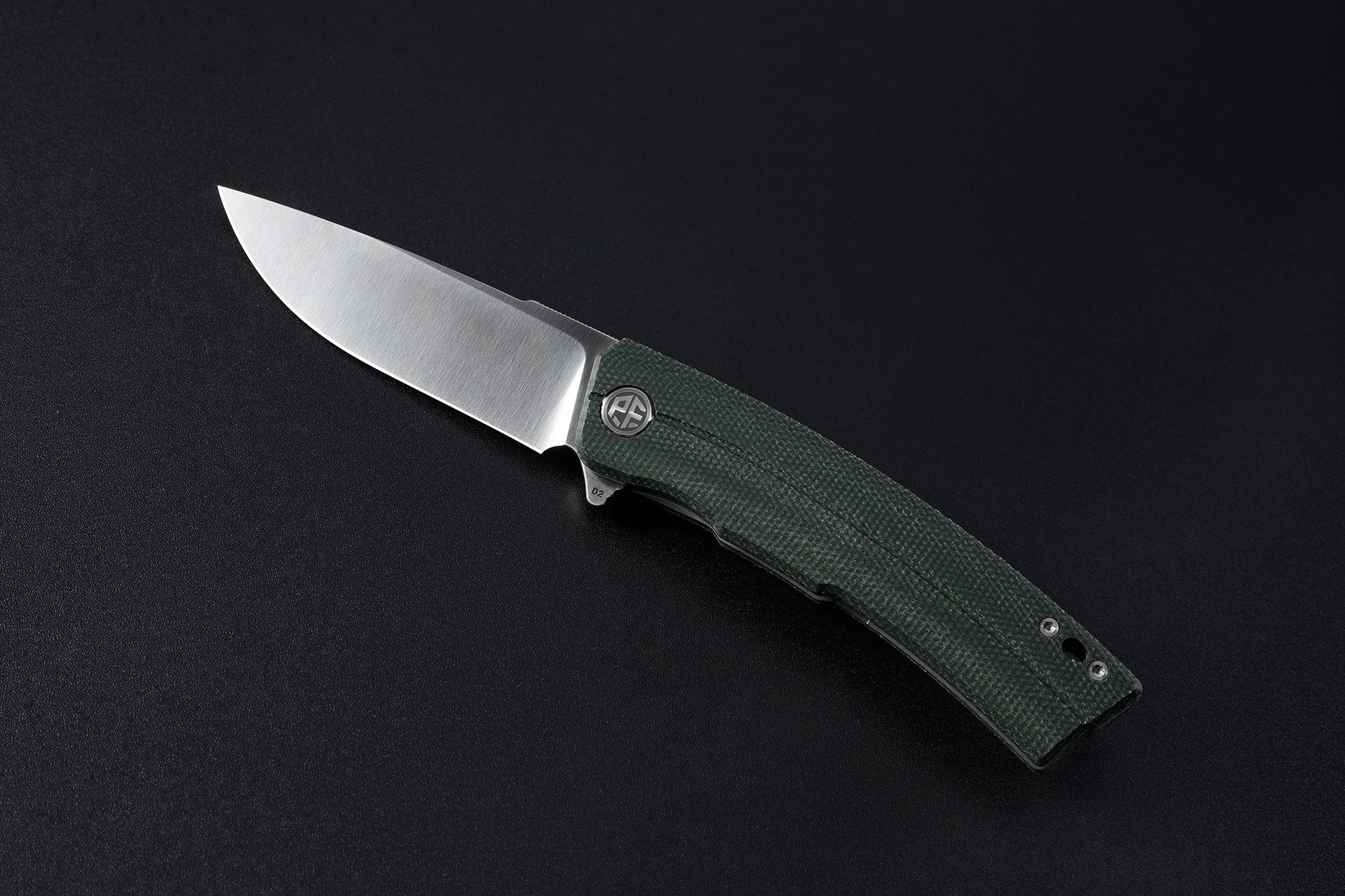 Petrified Fish PFP02 Magazine,3.66“ D2 Blade,G10/Micarta/Carbon Fiber Handle,Flipper Liner Lock Folding Knife