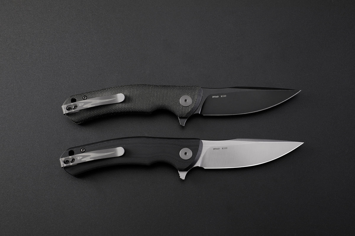 Petrified Fish PF949 Warrior,3.54" K110 Blade,Micarta/G10/Carbon Fiber Handle, Flipper Liner lock Folding knife