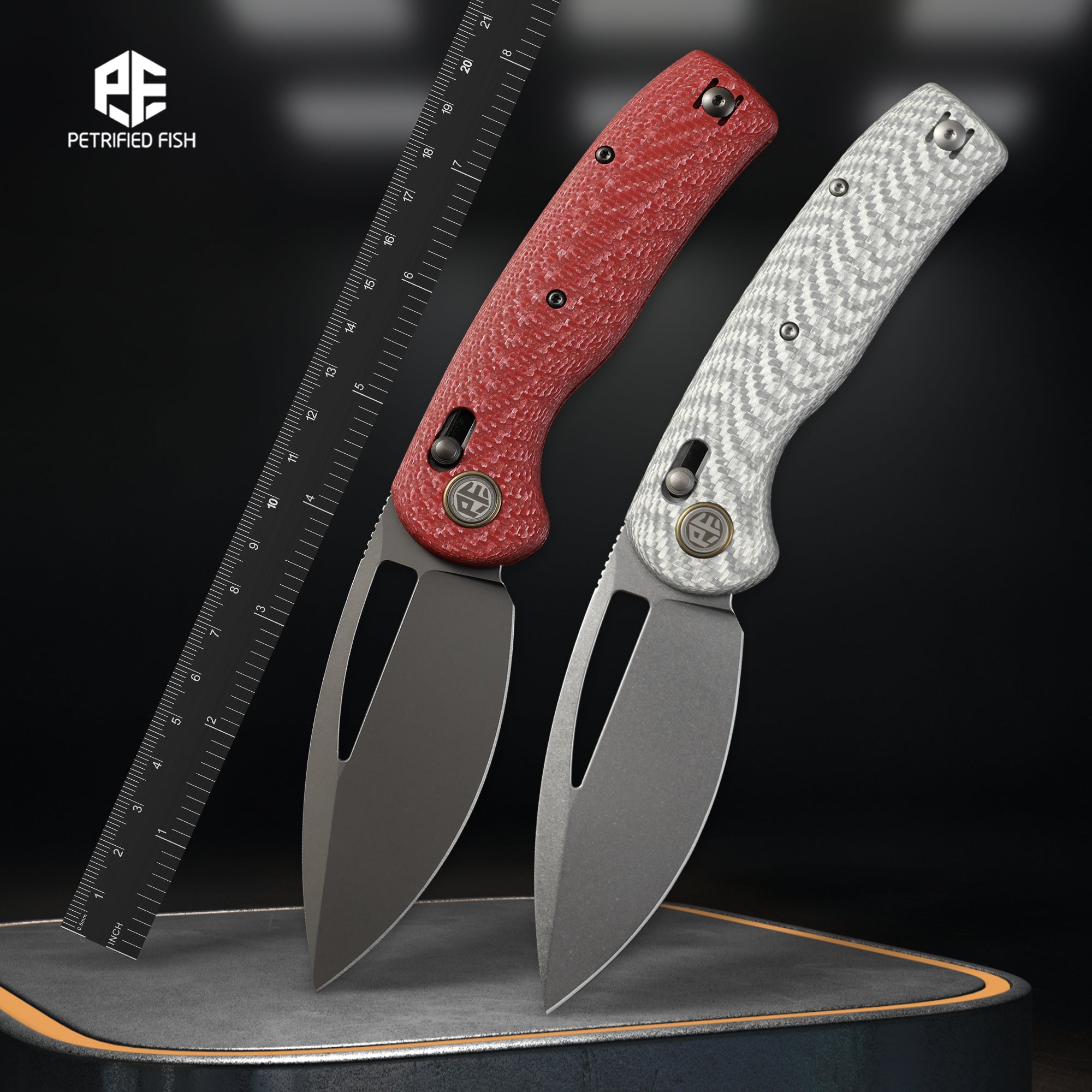 Petrified Fish PFP13-Viper,3.50" K110 Steel Blade,G10 Handle,Crossbar Lock Folding Knife
