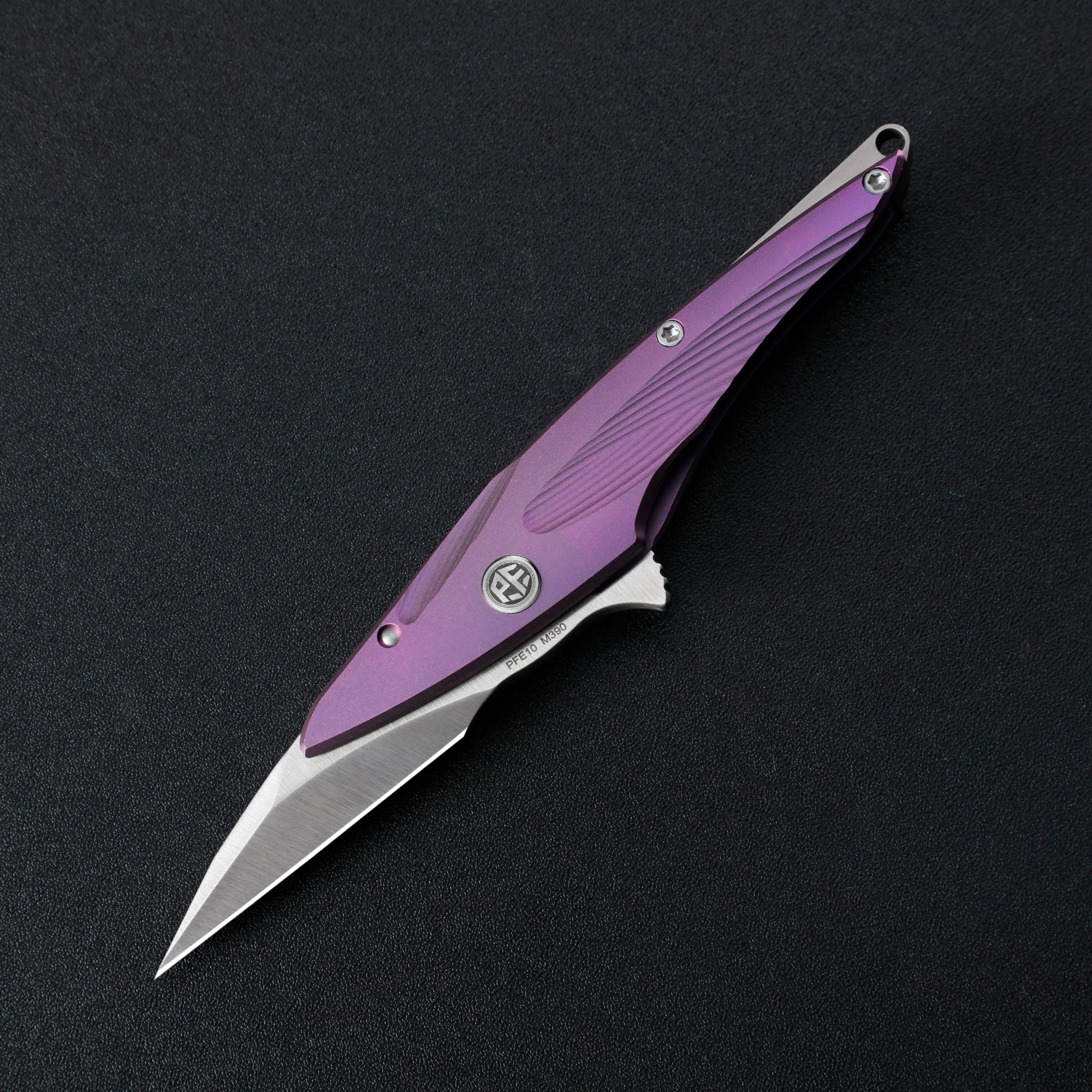 Petrified Fish PFE10 Hummingbird,1.06" Blade,30g Titanium Handle,Flipper Frame Lock Folding Knife