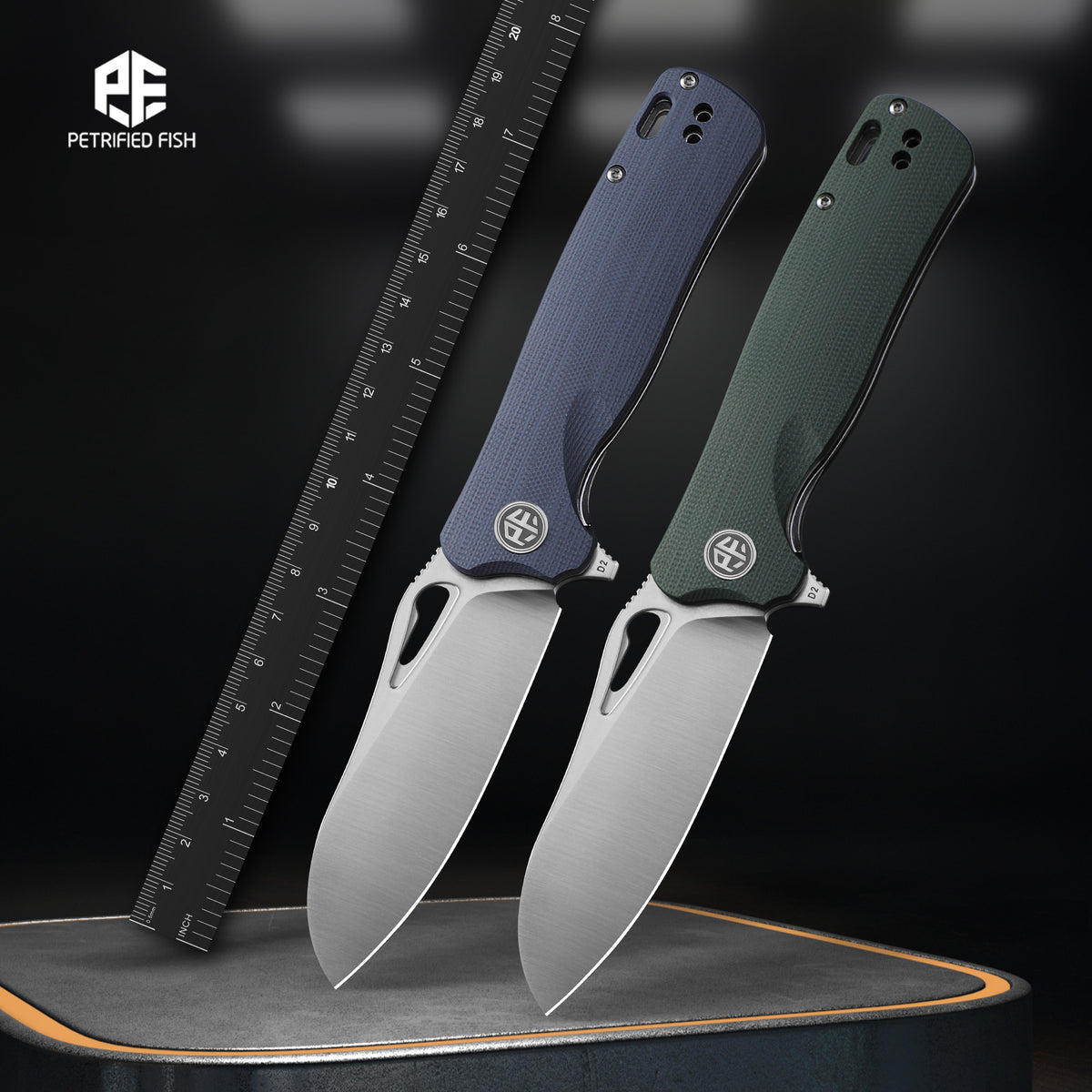 Petrified Fish PF868 Bunta ,3.39" D2 Satin Blade,146g G10 Handle Flipper Liner lock Folding knife
