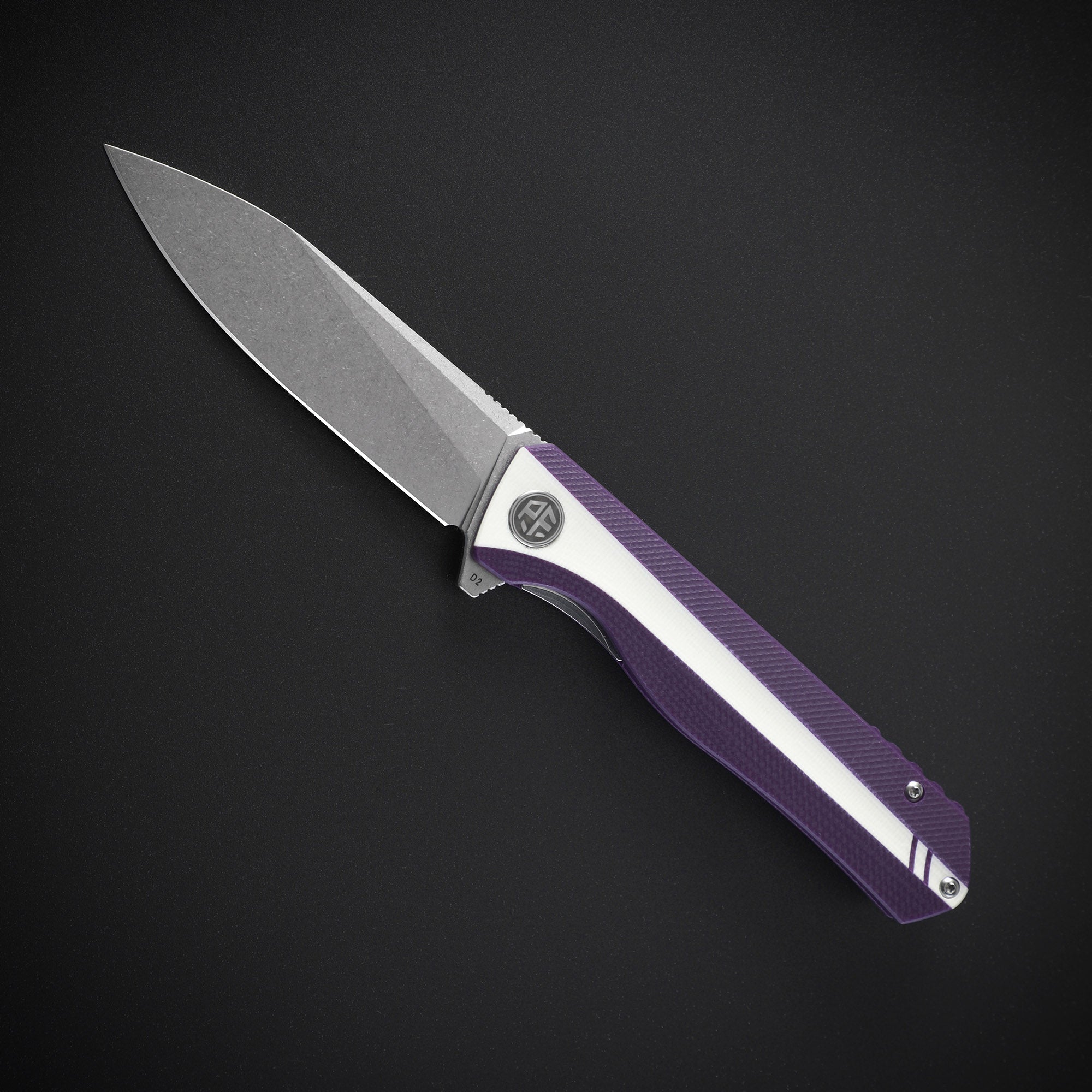 Petrified Fish PF818-Forward,3.54"D2 Steel Blade,G10/Micarta/G10+Carbon Fiber Handle, Flipper Liner lock Folding knife