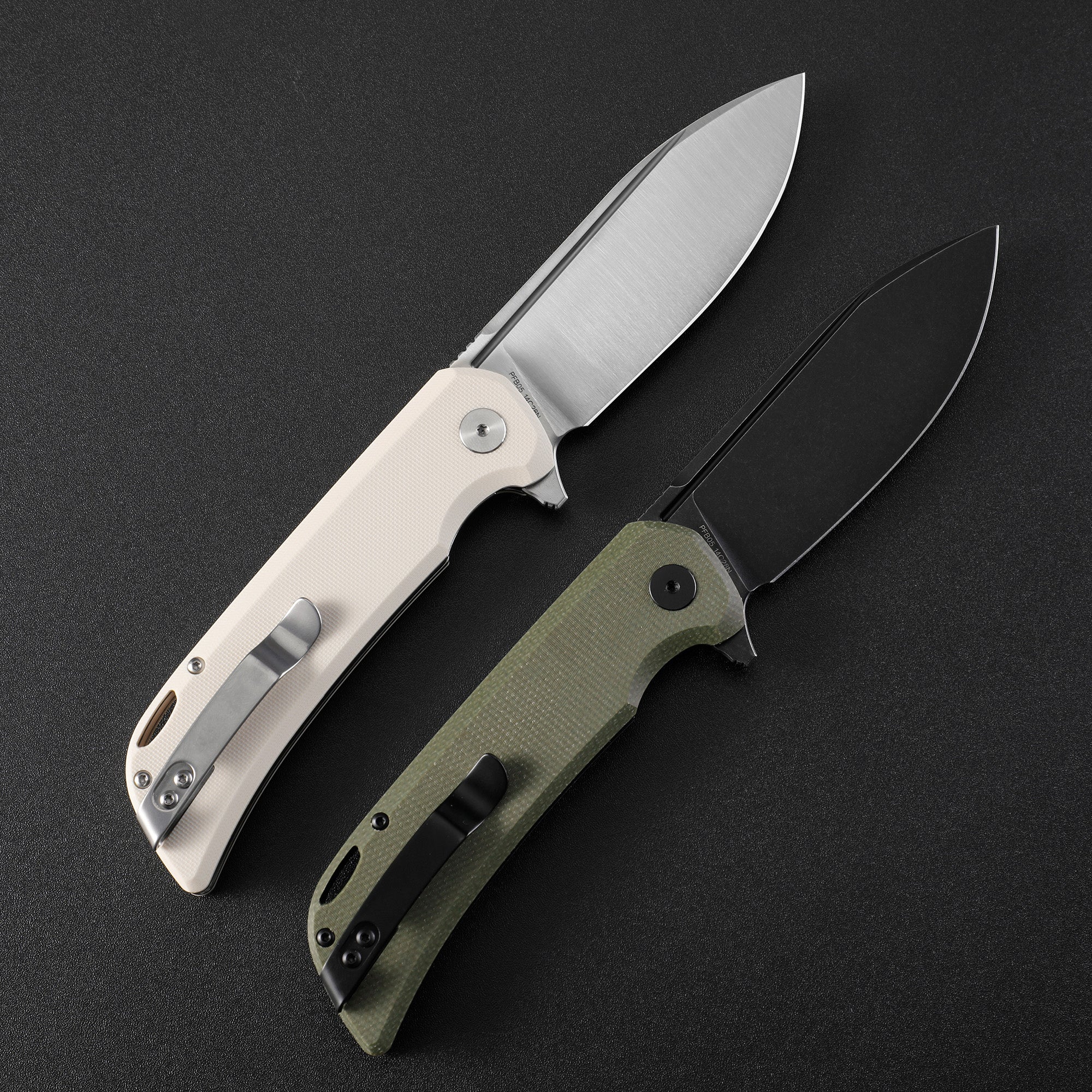 Petrified Fish PFB05 Tunny,3.86" 14C28N Blade,G10/Micarta Handle,Flipper Liner Lock Folding Knife