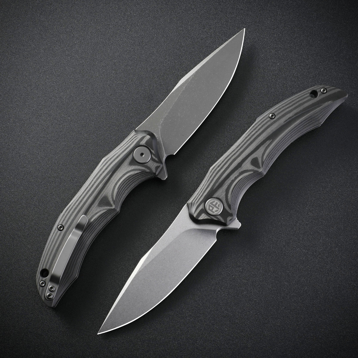 Petrified Fish PFP10 Hairtail,3.54" K110 Steel Blade,149g Micarta/Carbon Fiber Handle,Flipper Liner Lock Folding Knife