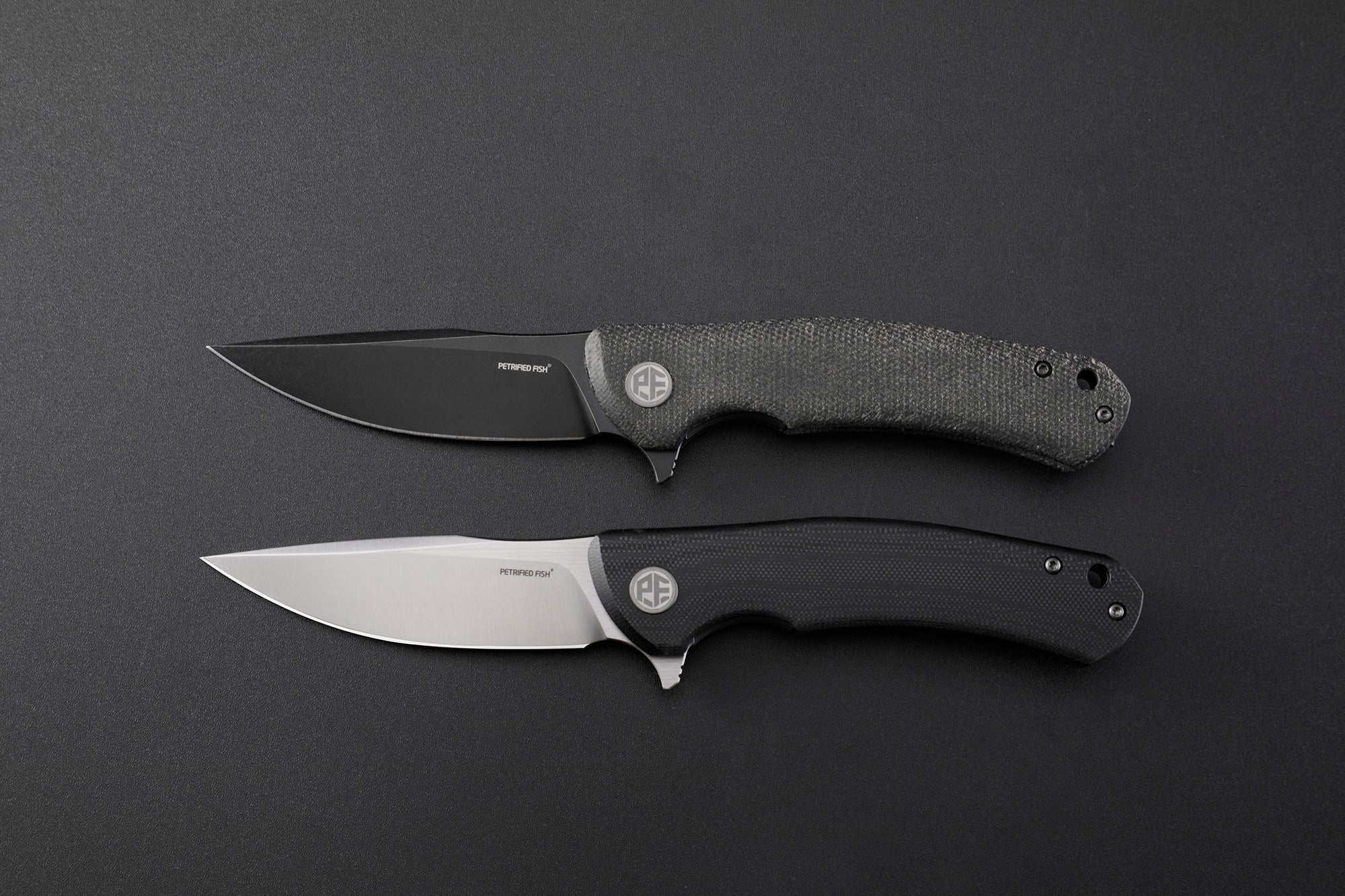 Petrified Fish PF949 Warrior,3.54" K110 Blade,Micarta/G10/Carbon Fiber Handle, Flipper Liner lock Folding knife