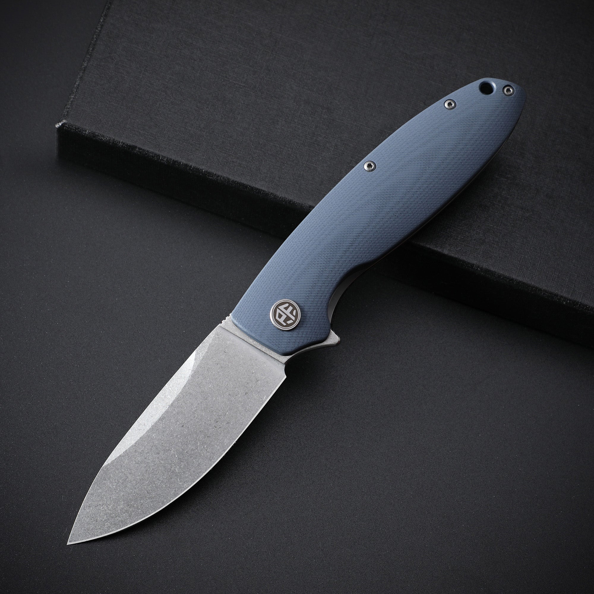 Petrified Fish PFB01 Terra,3.54" D2 Blade,Gmascus/G10/Micarta Handle Flipper Liner Lock Folding Knife