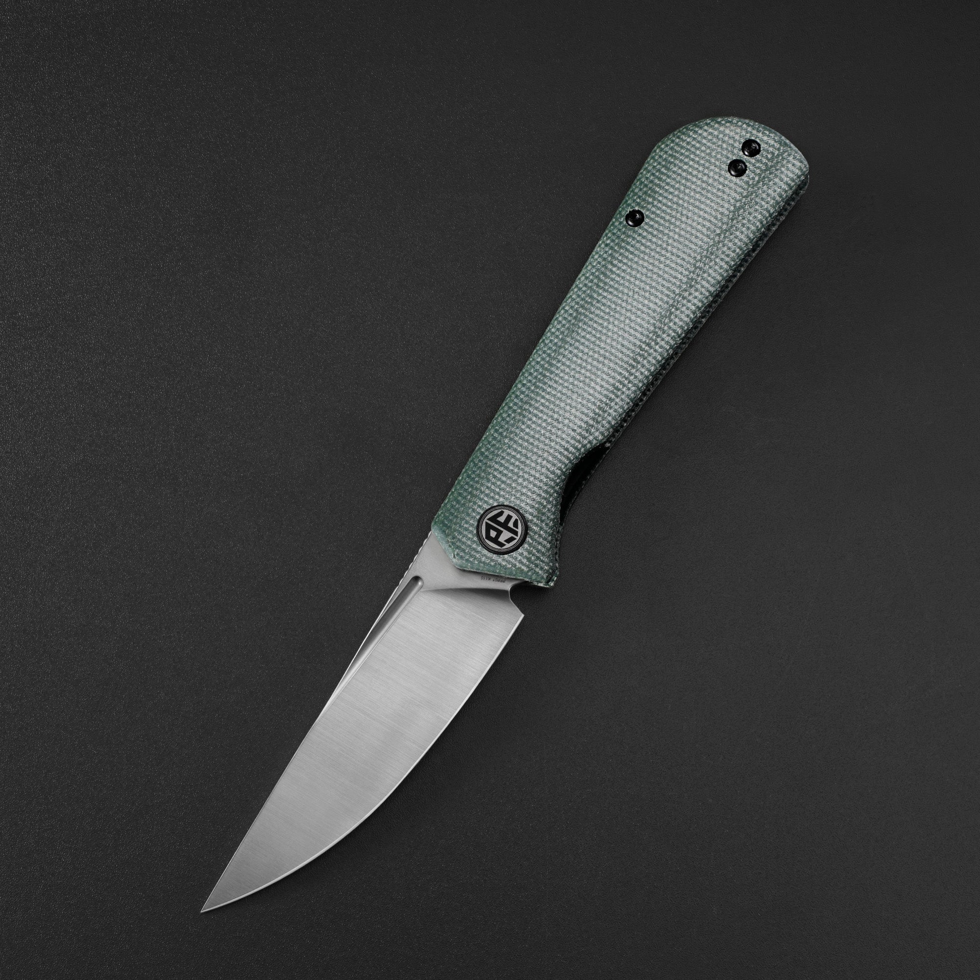 Petrified Fish PFP07 Viking,3.62" K110/Damascus Blade,G10/Micarta/Wood Handle Front Flipper Liner Lock Folding Knife