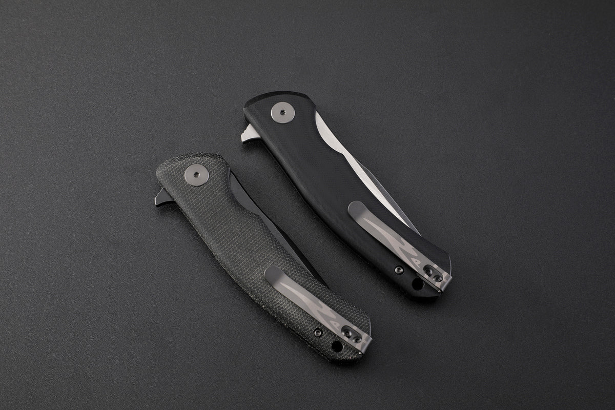 Petrified Fish PF949 Warrior,3.54" K110 Blade,Micarta/G10/Carbon Fiber Handle, Flipper Liner lock Folding knife