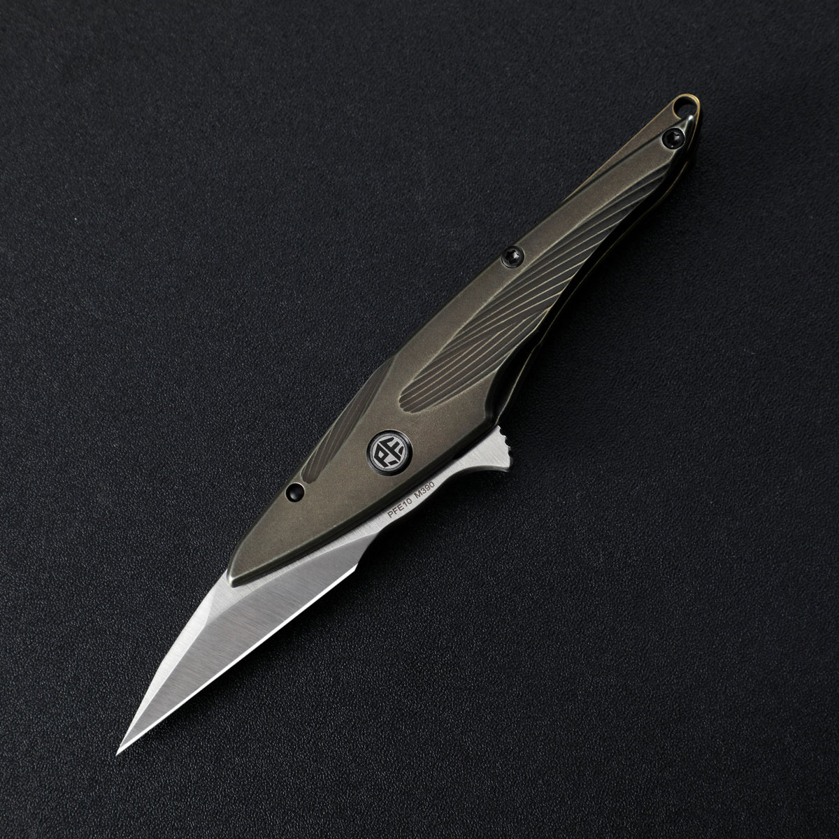 Petrified Fish PFE10 Hummingbird,1.06" Blade,30g Titanium Handle,Flipper Frame Lock Folding Knife