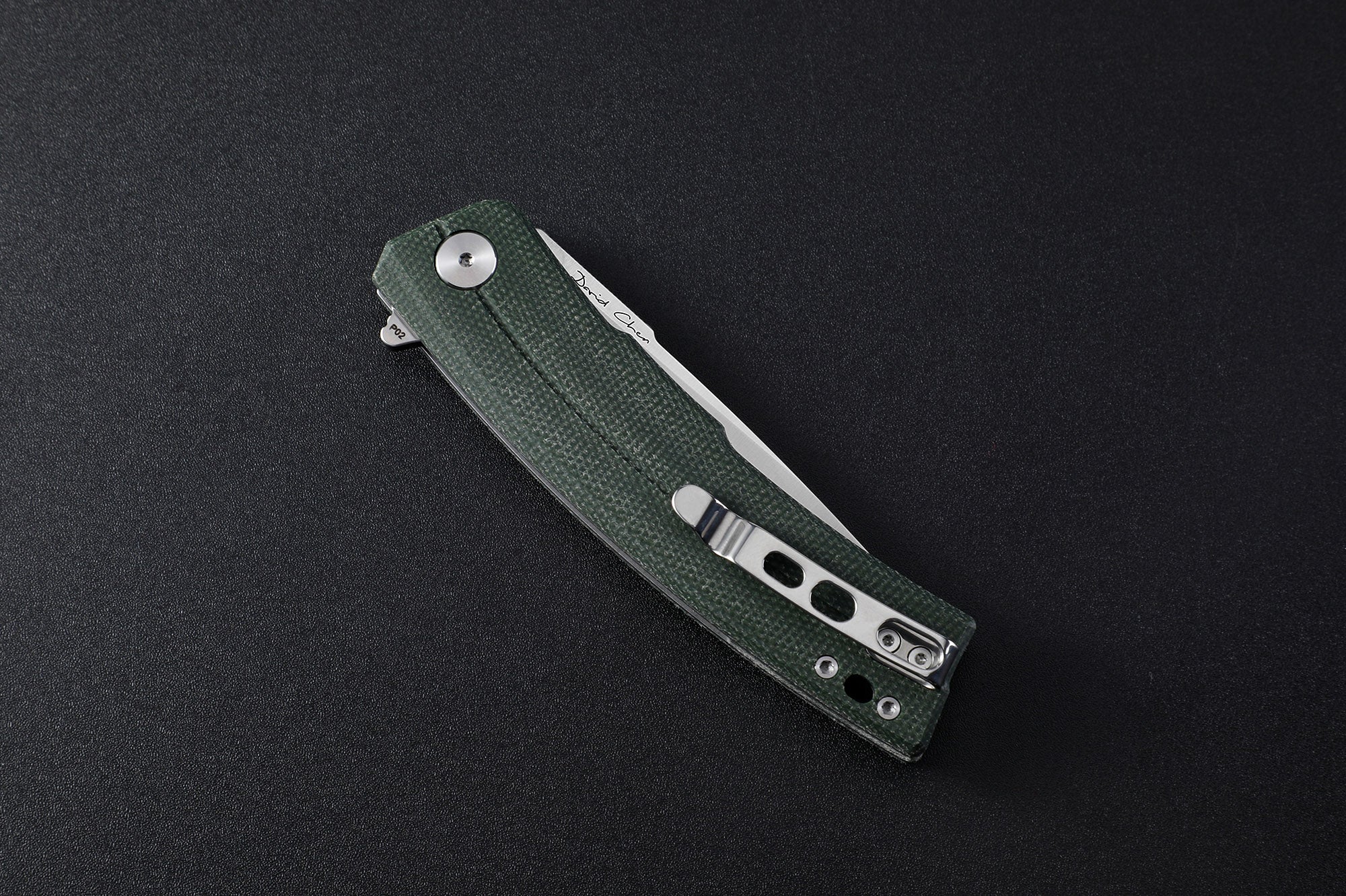 Petrified Fish PFP02 Magazine,3.66“ D2 Blade,G10/Micarta/Carbon Fiber Handle,Flipper Liner Lock Folding Knife