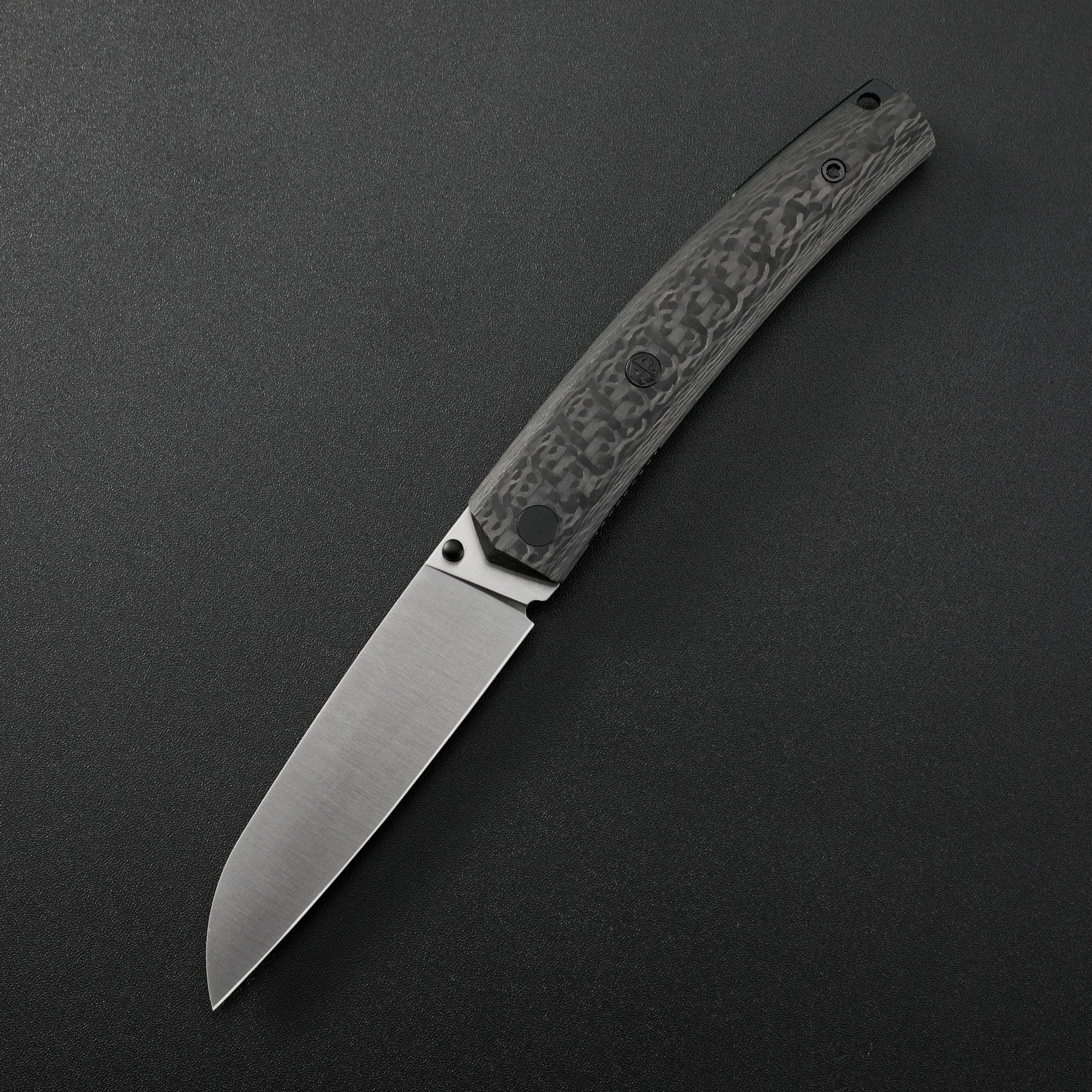 Petrified Fish PF719 V2-Patte,3.43"14C28N Steel Blade,Wood/Carbon Fiber/G10 Handle,Thumb Stud Liner Lock Folding knife