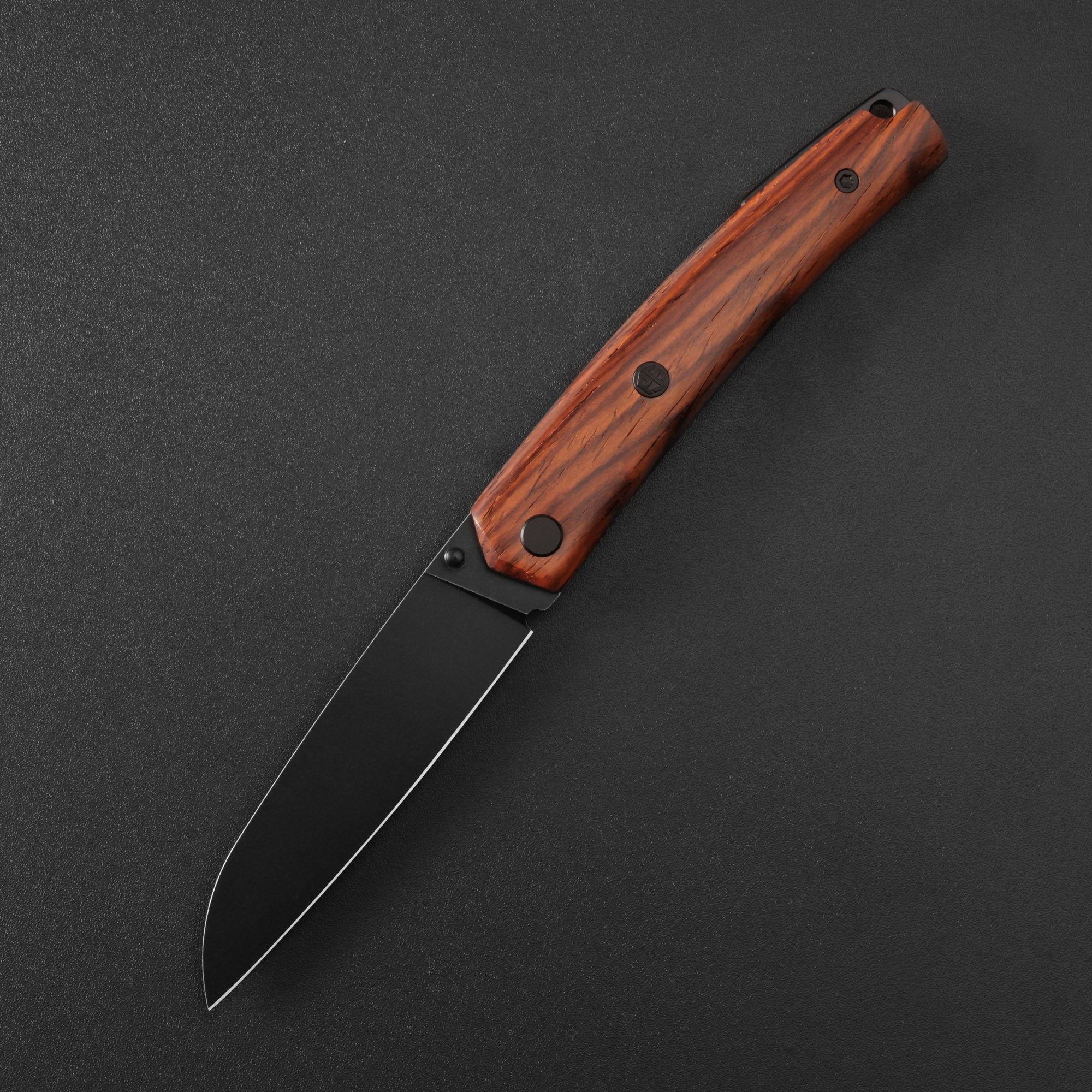 Petrified Fish PF719 V2-Patte,3.43"14C28N Steel Blade,Wood/Carbon Fiber/G10 Handle,Thumb Stud Liner Lock Folding knife