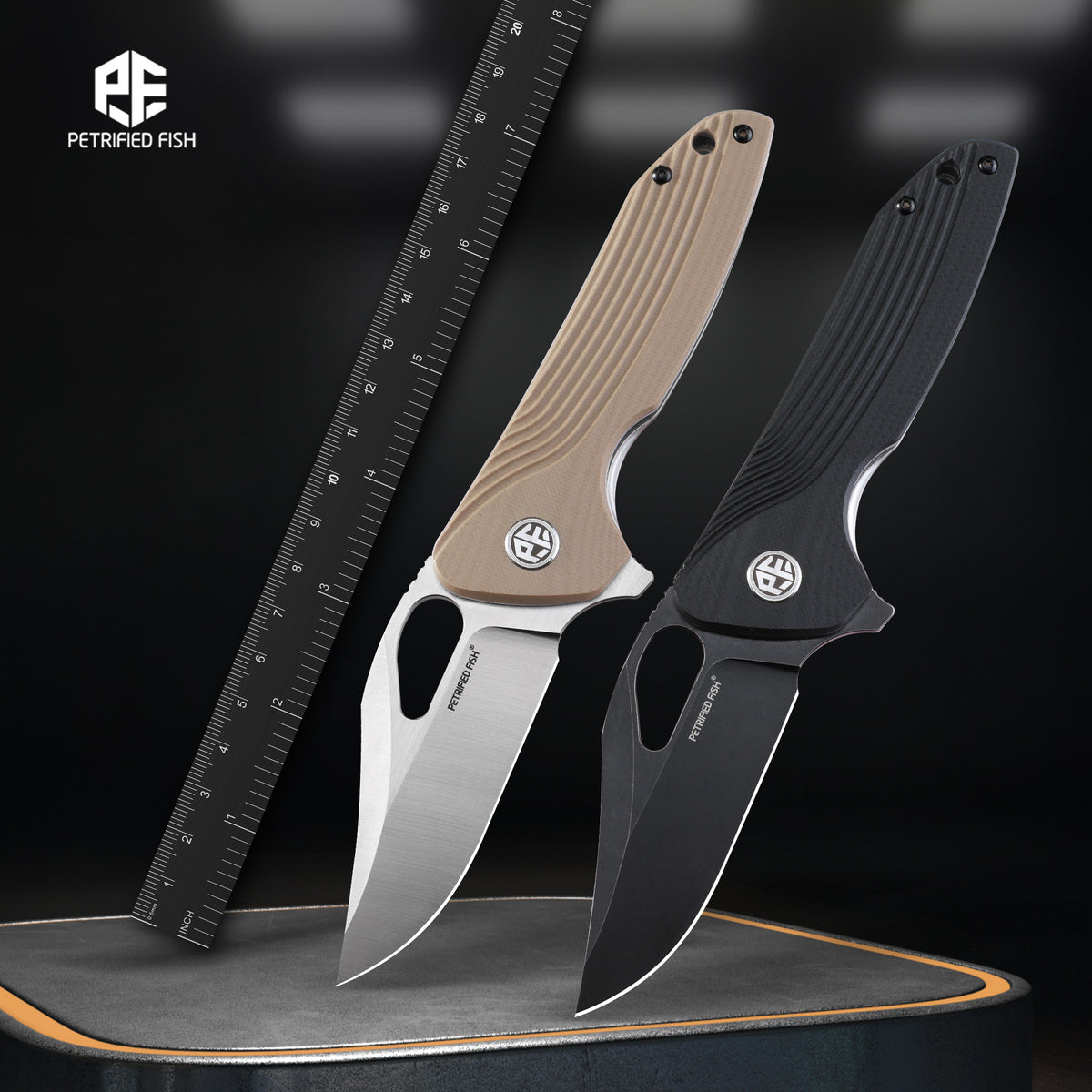 Petrified fish PF999 Mastiff,3.26" K110 Blade,G10 Handle,Flipper Liner lock Folding knife