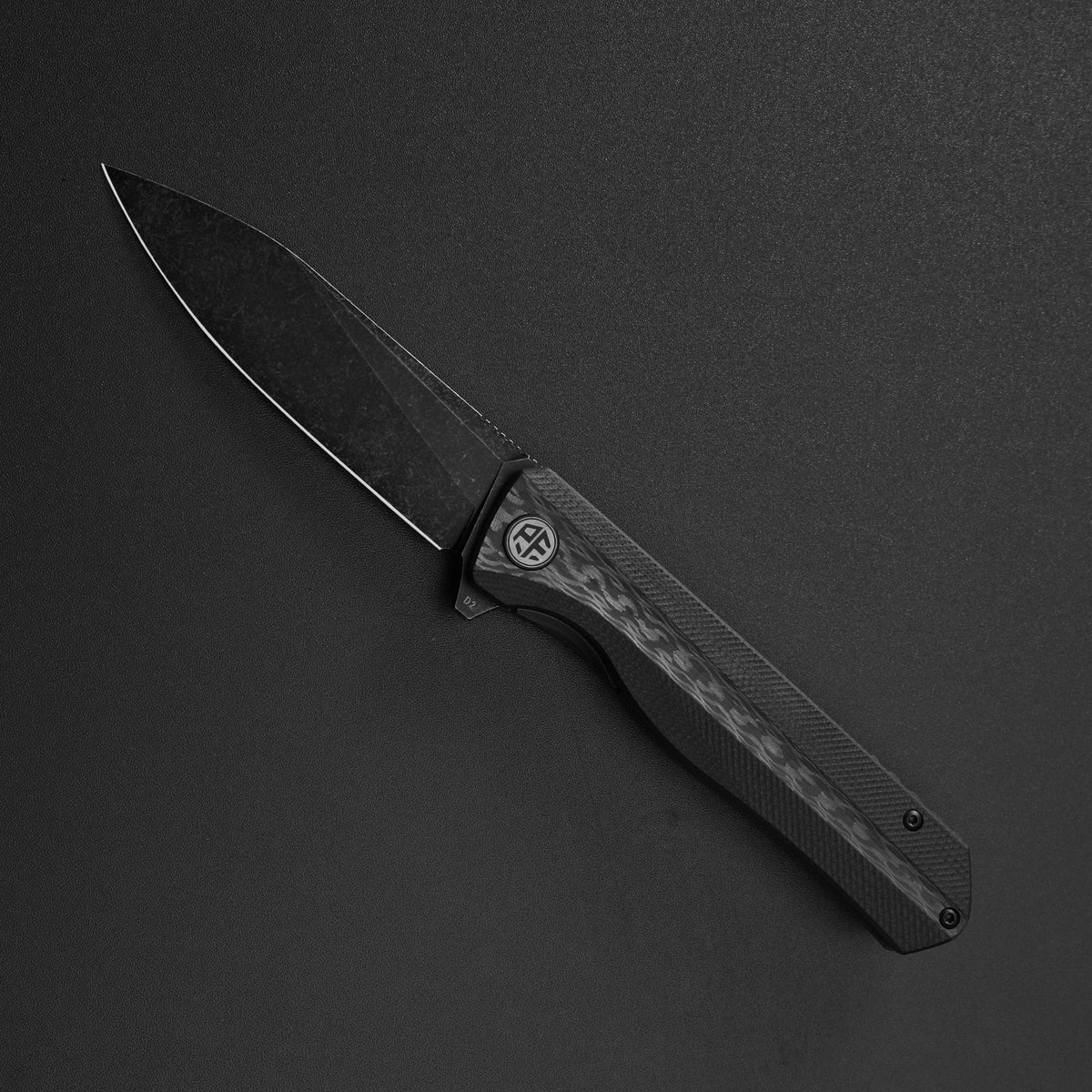 Petrified Fish PF818-Forward,3.54"D2 Steel Blade,G10/Micarta/G10+Carbon Fiber Handle, Flipper Liner lock Folding knife