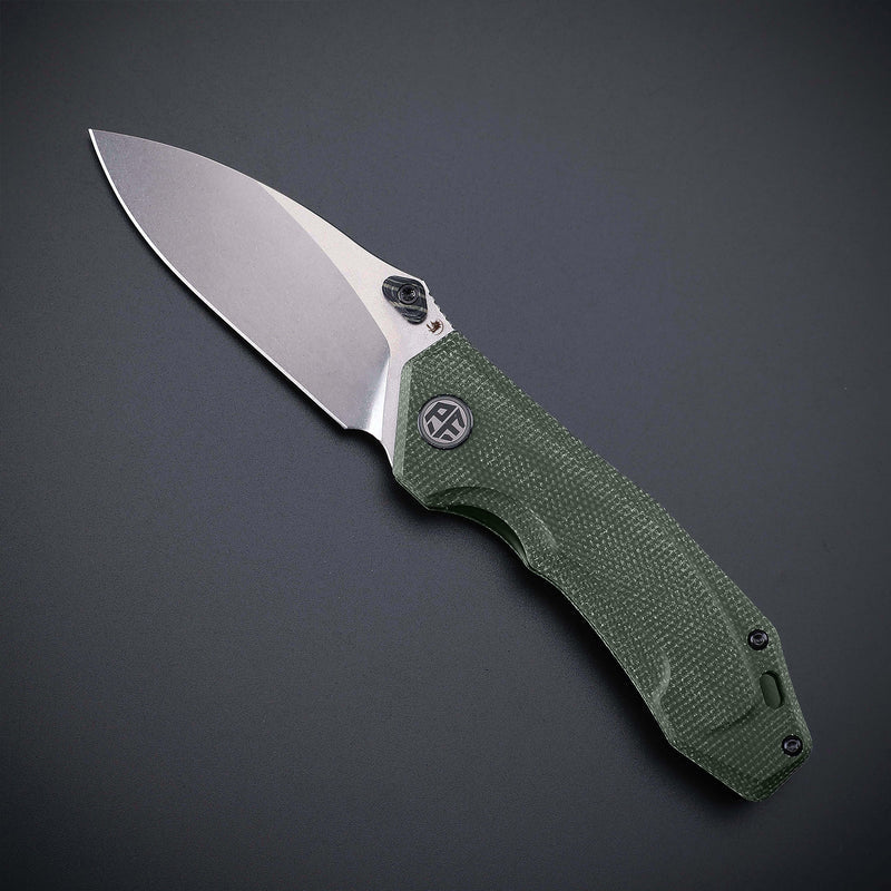 Petrified Fish PFP04 Havrog,3.15" K110 Blade,128g Micarta Handle,Thumb Stud Liner Lock Folding Knife