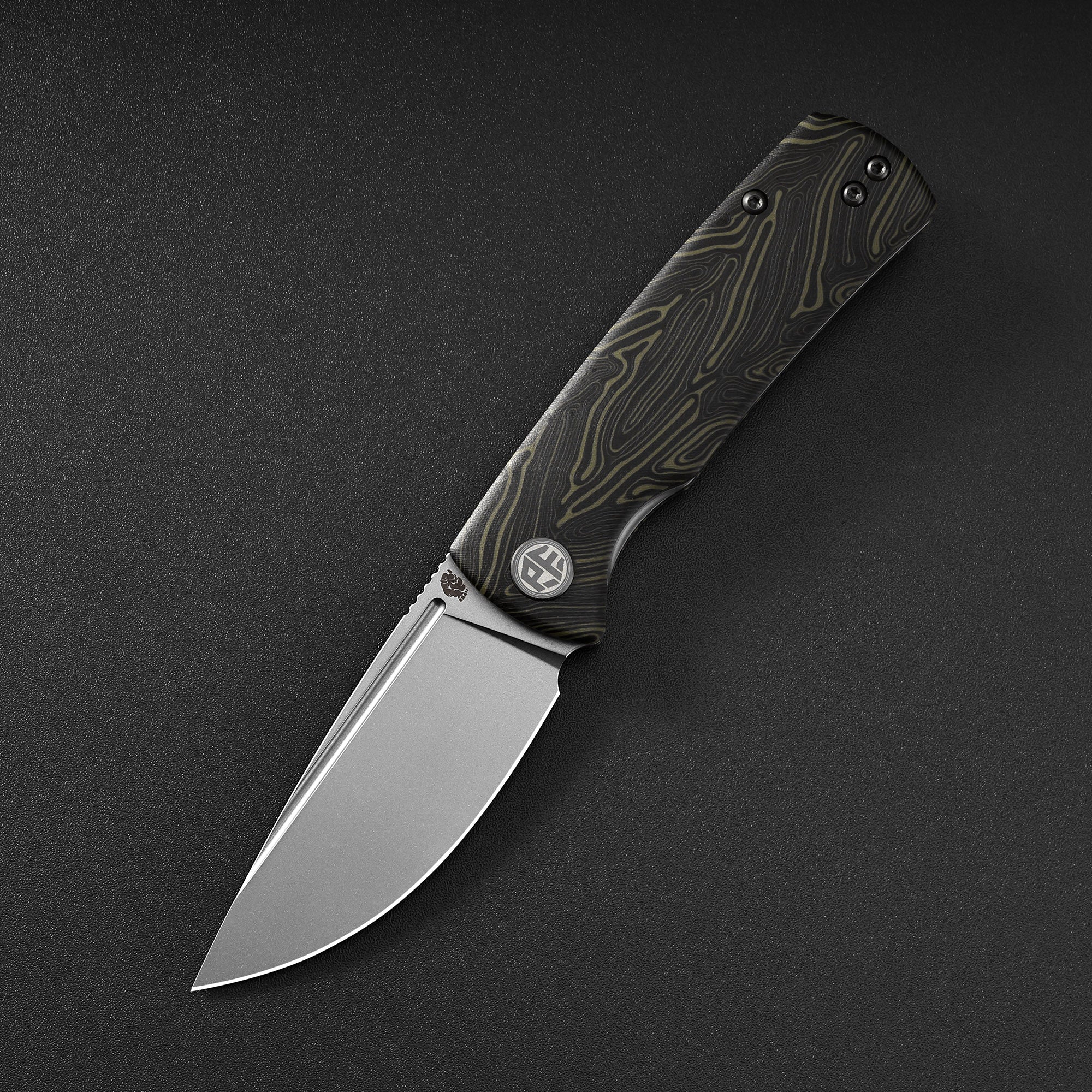 Petrified Fish PFP01X Beluga,2.99" 14C28N Blade,95.6g G10/Carbon Fiber Handle Front Flipper Liner Lock Folding Knife