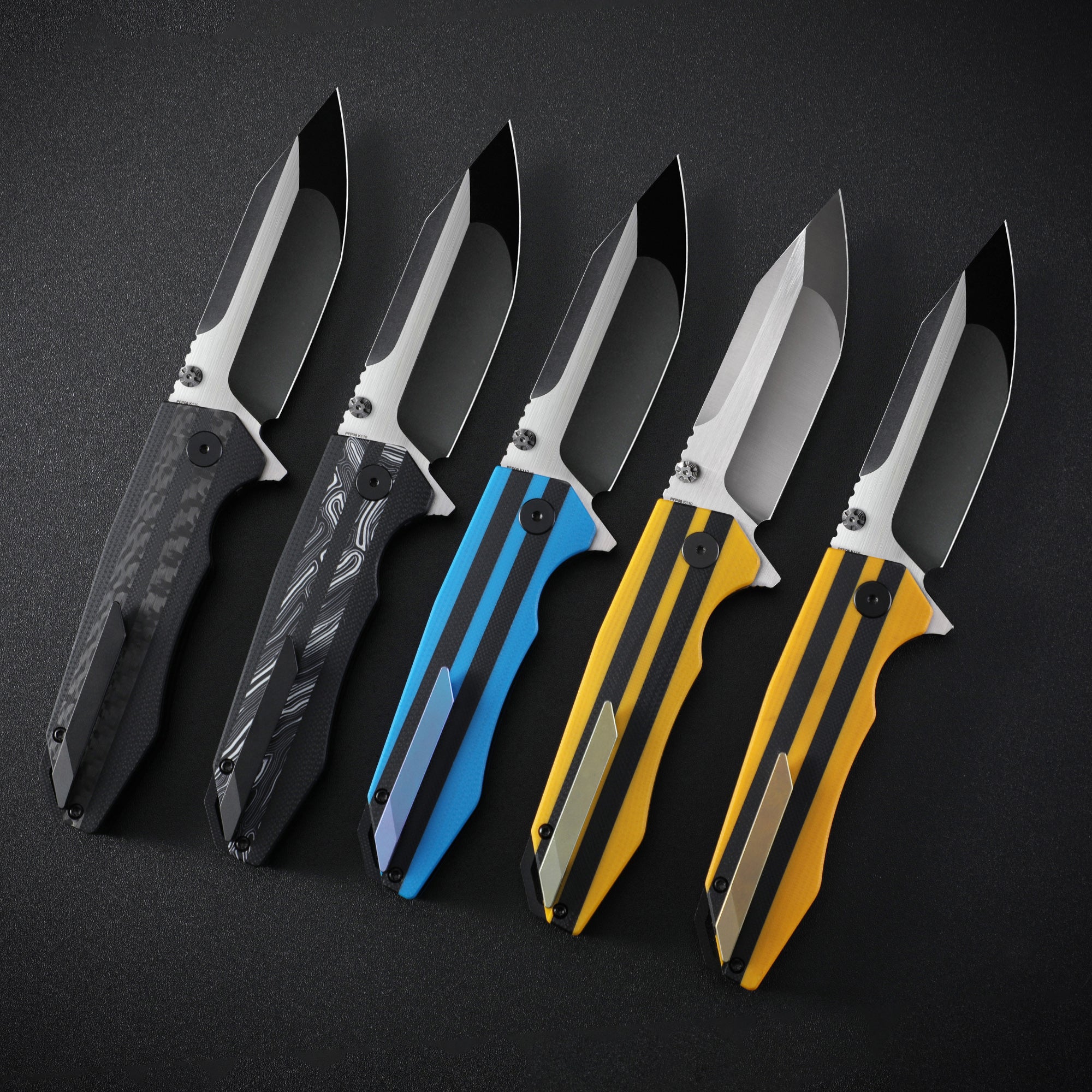 Petrified Fish PFP08 Mocado,3.58" K110 Blade,160g G10/Carbon Fiber Handle Flipper Liner Lock Folding Knife