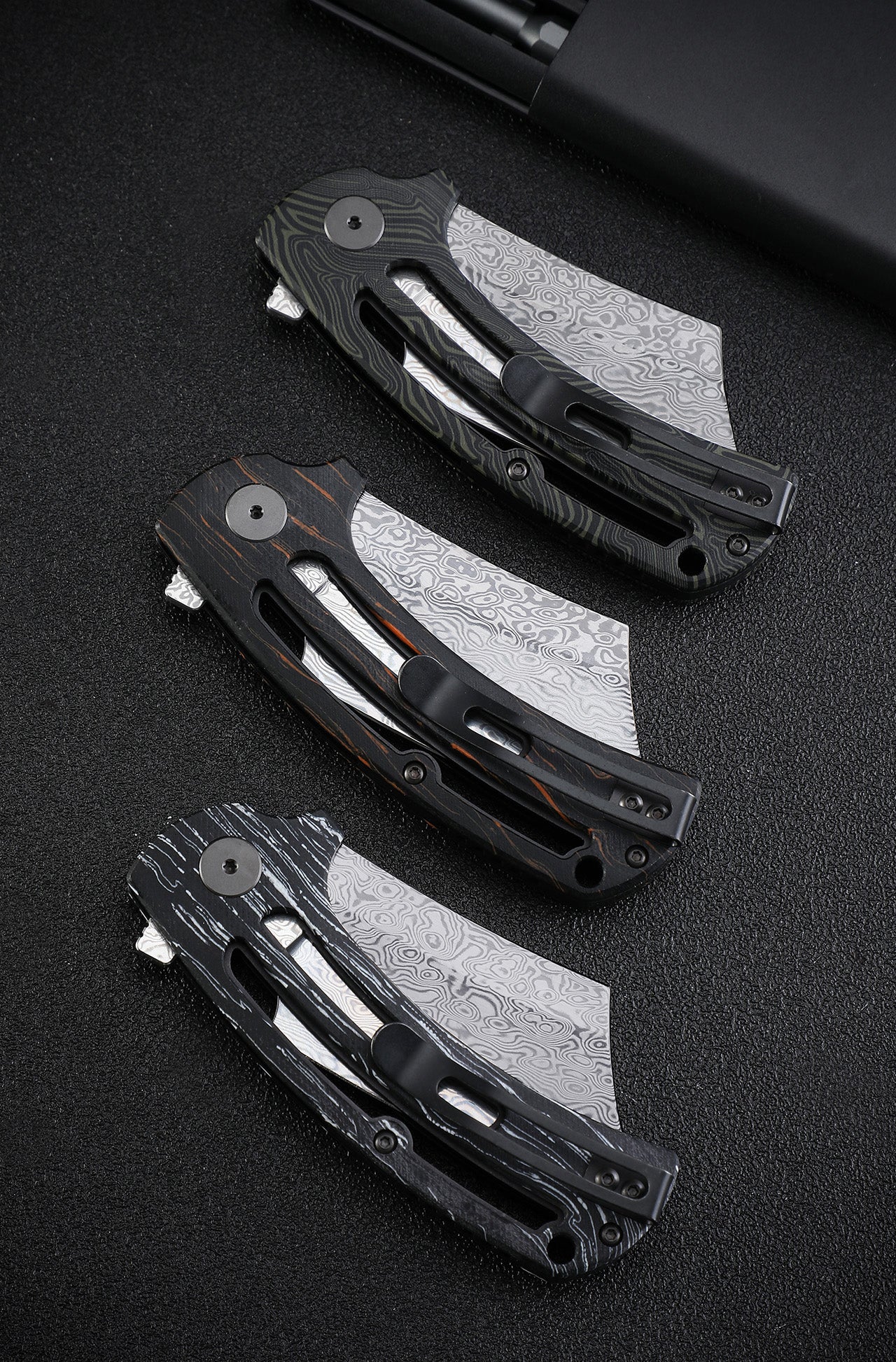 Petrified Fish PFE01 Eddy,3.07" K110/Damascus Blade,G10 Handle, Flipper Liner lock Folding knife