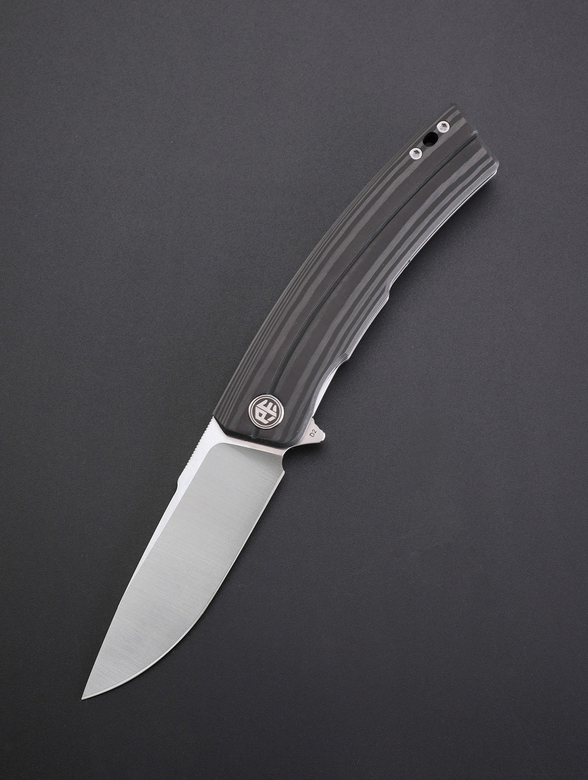 Petrified Fish PFP02 Magazine,3.66“ D2 Blade,G10/Micarta/Carbon Fiber Handle,Flipper Liner Lock Folding Knife