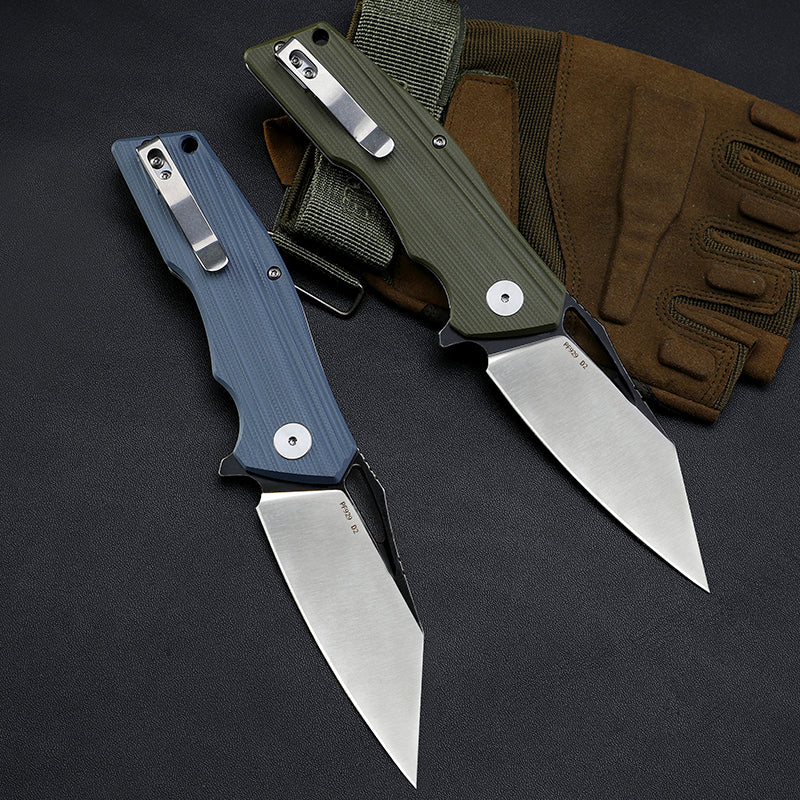 Petrified Fish PF929,3.54" D2 Blade,G10 Handle, Flipper Liner lock Folding knife