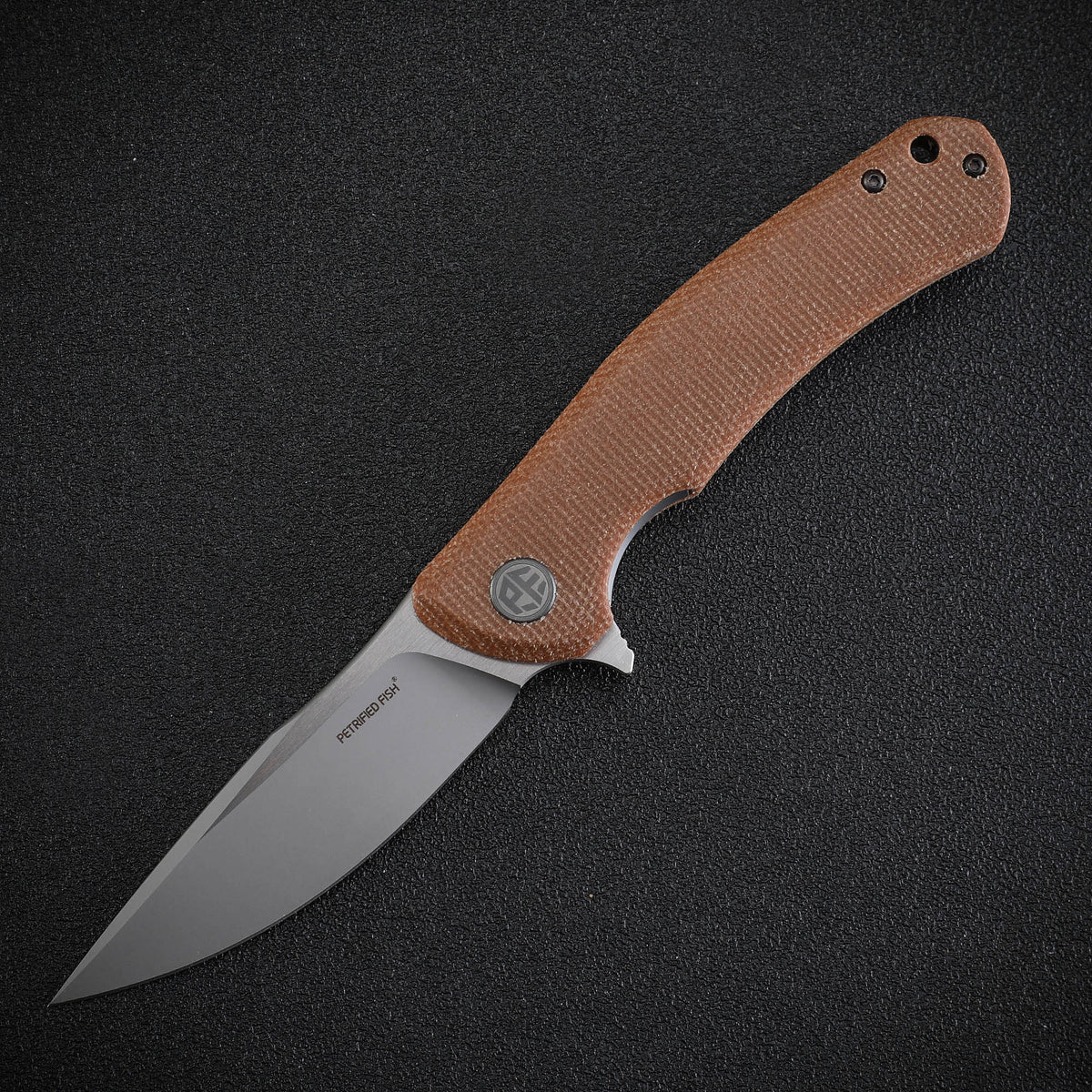 Petrified Fish PF949 Warrior,3.54" K110 Blade,Micarta/G10/Carbon Fiber Handle, Flipper Liner lock Folding knife