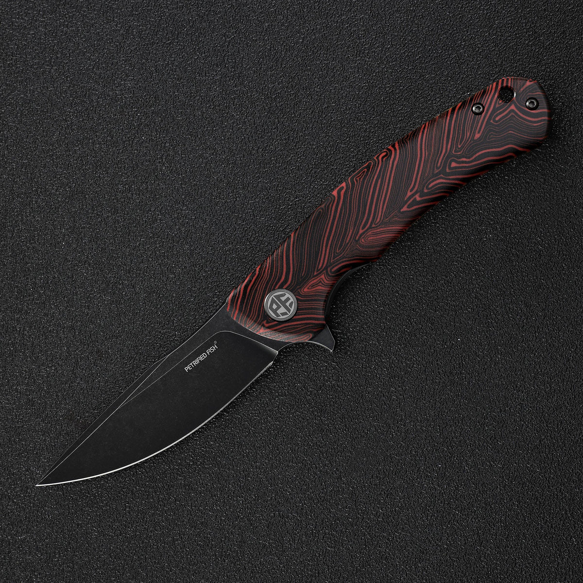 Petrified Fish PF949 Warrior,3.54" K110 Blade,Micarta/G10/Carbon Fiber Handle, Flipper Liner lock Folding knife