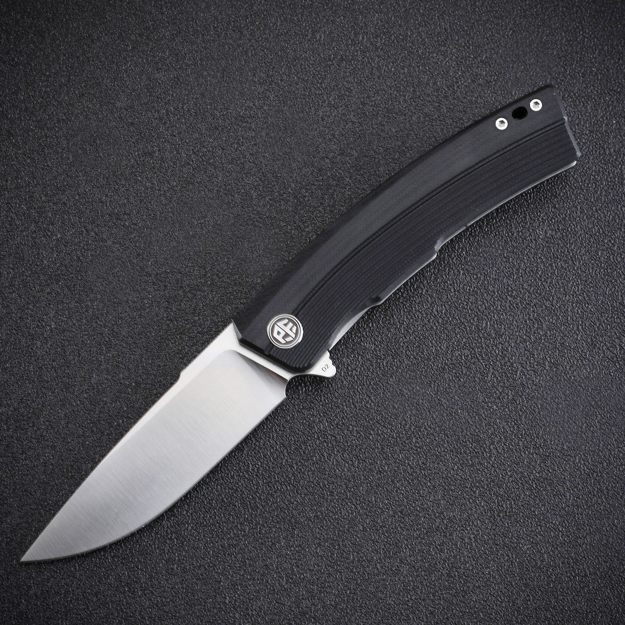 Petrified Fish PFP02 Magazine,3.66“ D2 Blade,G10/Micarta/Carbon Fiber Handle,Flipper Liner Lock Folding Knife