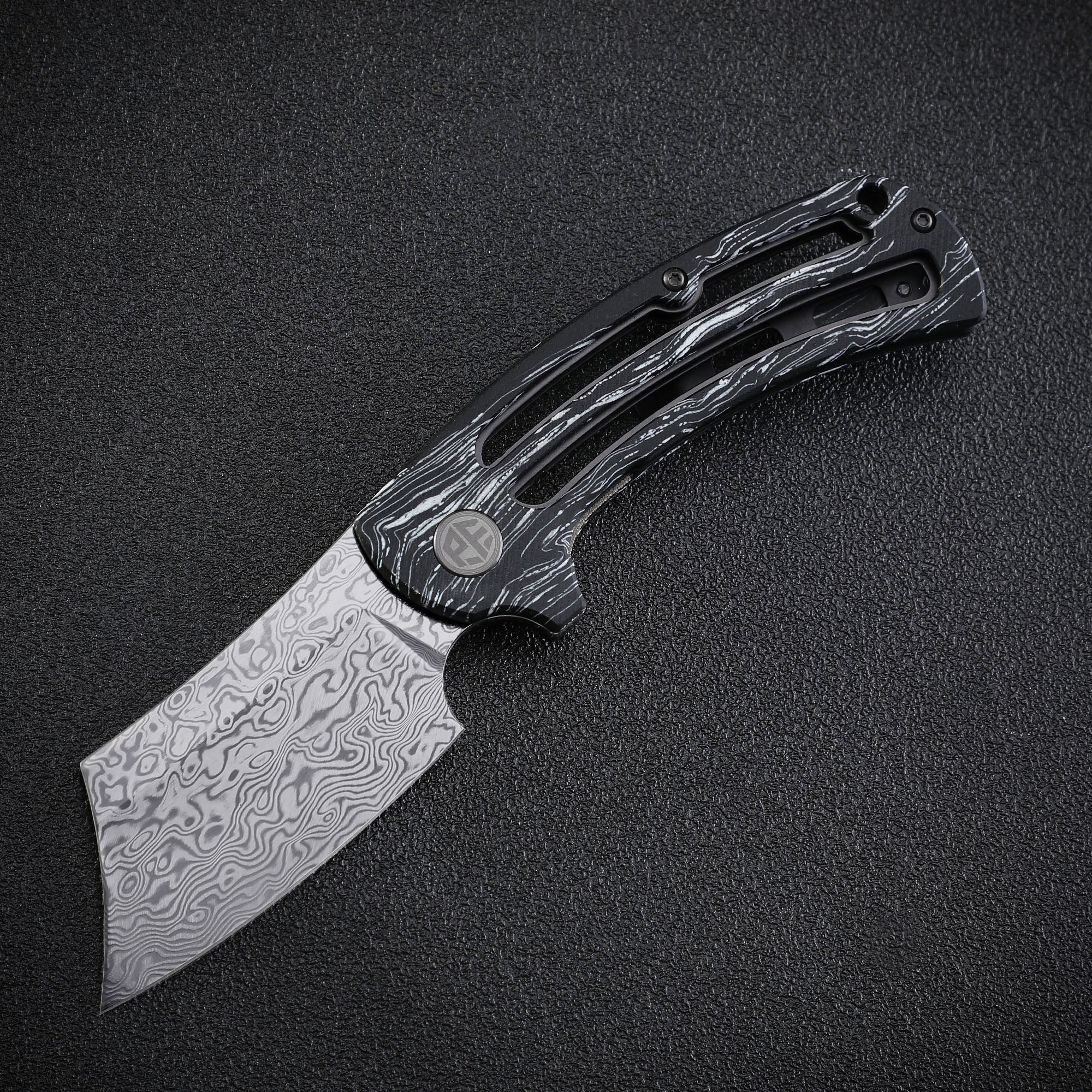 Petrified Fish PFE01 Eddy,3.07" K110/Damascus Blade,G10 Handle, Flipper Liner lock Folding knife