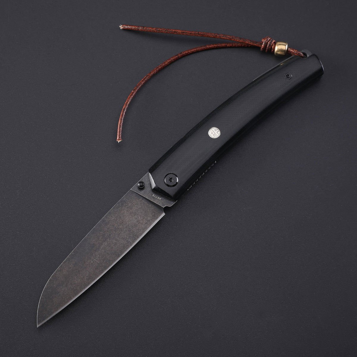Petrified Fiah PF719 Patte,3.43"12C27N Blade,Wood/G10 Handle,Thumb Stud Liner Lock Folding Knife,