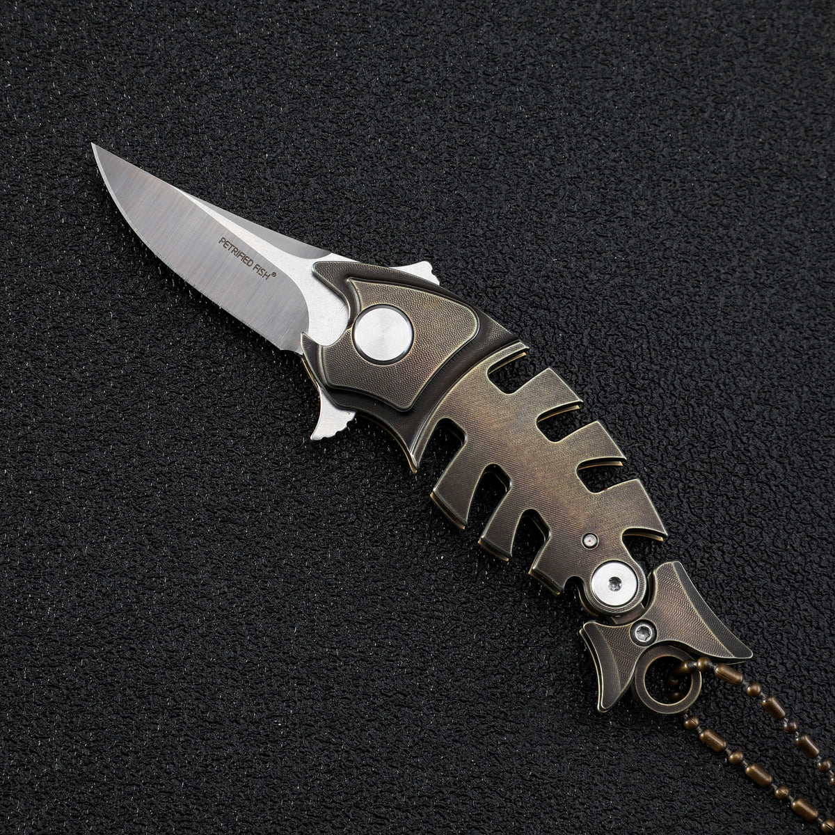 Petrified Fish PF900 Helmet,1.54" M390 Blade,Titanium Handle Pocket Folding Knife