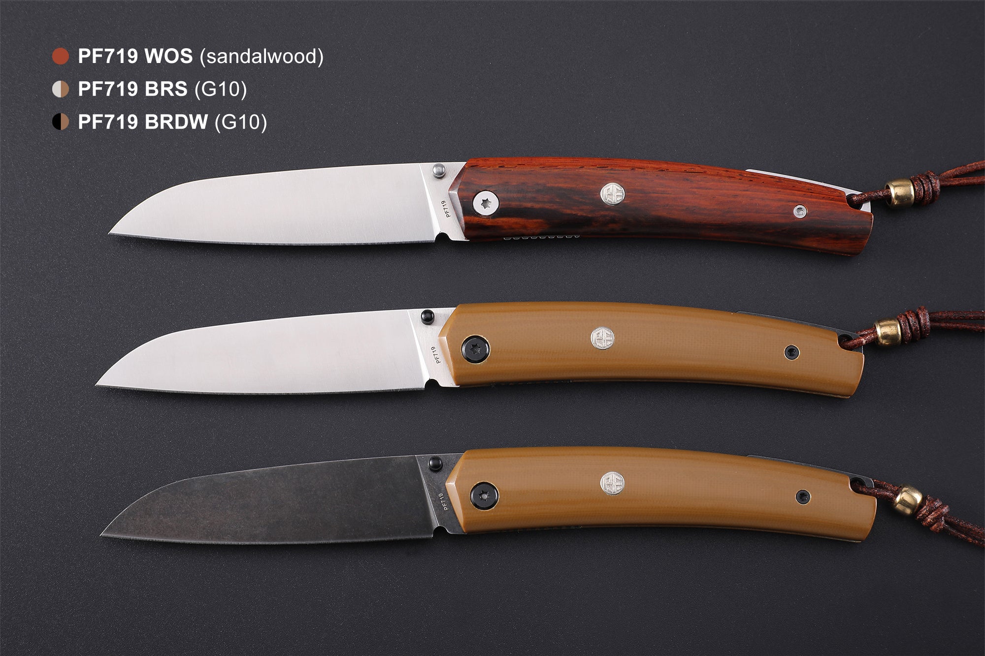 Petrified Fiah PF719 Patte,3.43"12C27N Blade,Wood/G10 Handle,Thumb Stud Liner Lock Folding Knife,