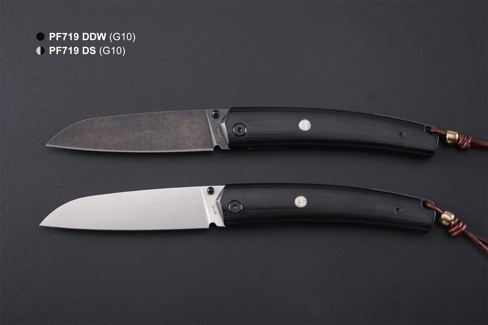 Petrified Fiah PF719 Patte,3.43"12C27N Blade,Wood/G10 Handle,Thumb Stud Liner Lock Folding Knife,