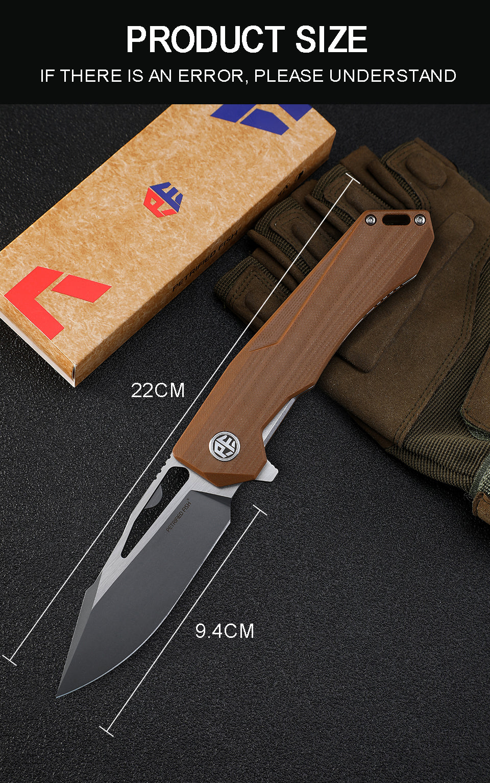 Petrified Fish PF969, 3.74" K110 Blade,G10 Handle,Flipper Liner lock Folding knife
