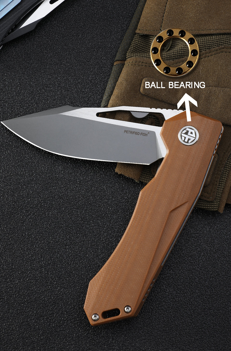 Petrified Fish PF969, 3.74" K110 Blade,G10 Handle,Flipper Liner lock Folding knife