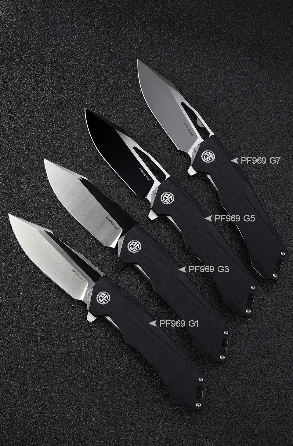 Petrified Fish PF969, 3.74" K110 Blade,G10 Handle,Flipper Liner lock Folding knife