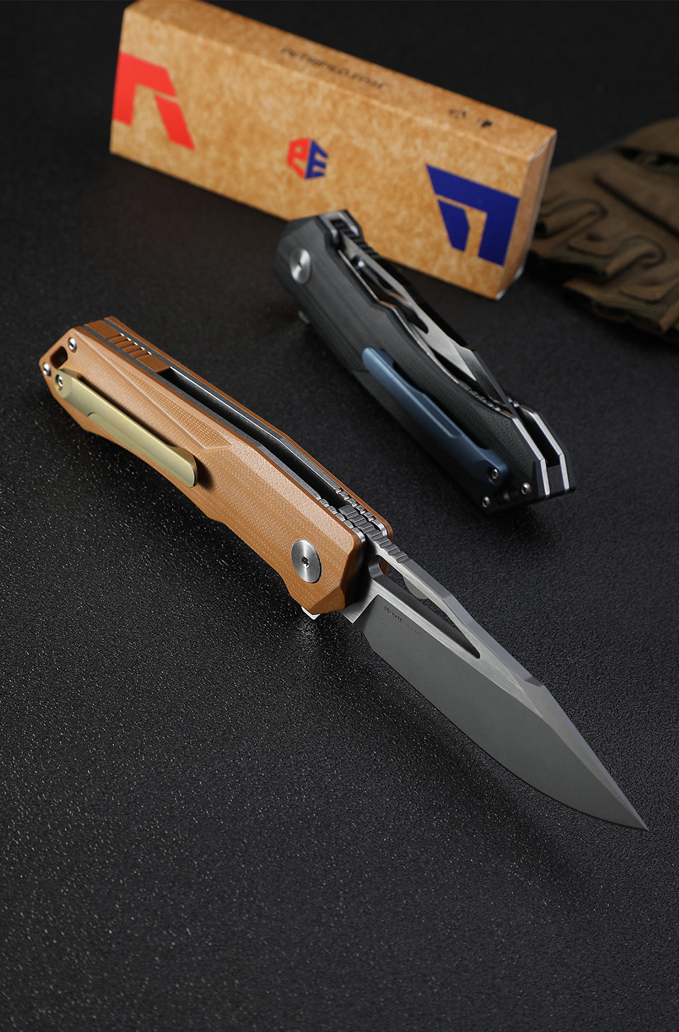 Petrified Fish PF969, 3.74" K110 Blade,G10 Handle,Flipper Liner lock Folding knife
