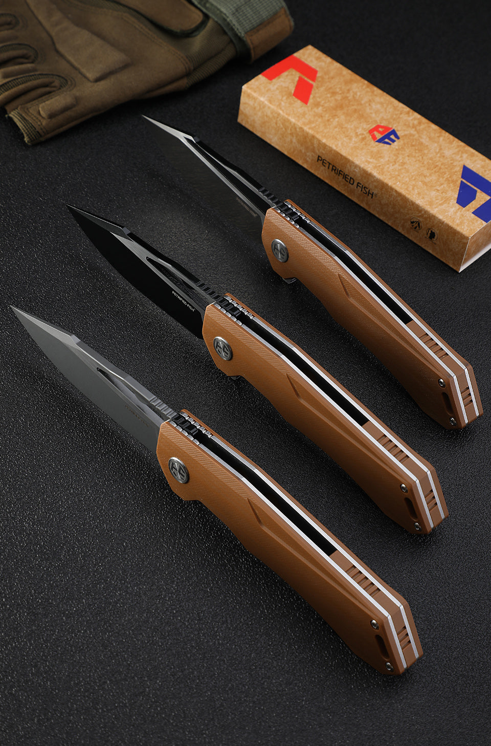 Petrified Fish PF969, 3.74" K110 Blade,G10 Handle,Flipper Liner lock Folding knife