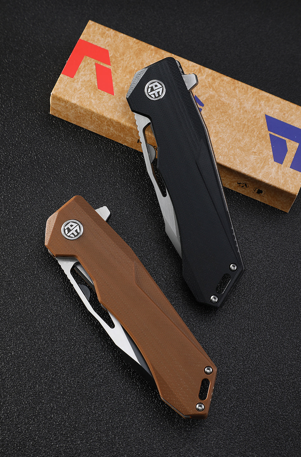 Petrified Fish PF969, 3.74" K110 Blade,G10 Handle,Flipper Liner lock Folding knife