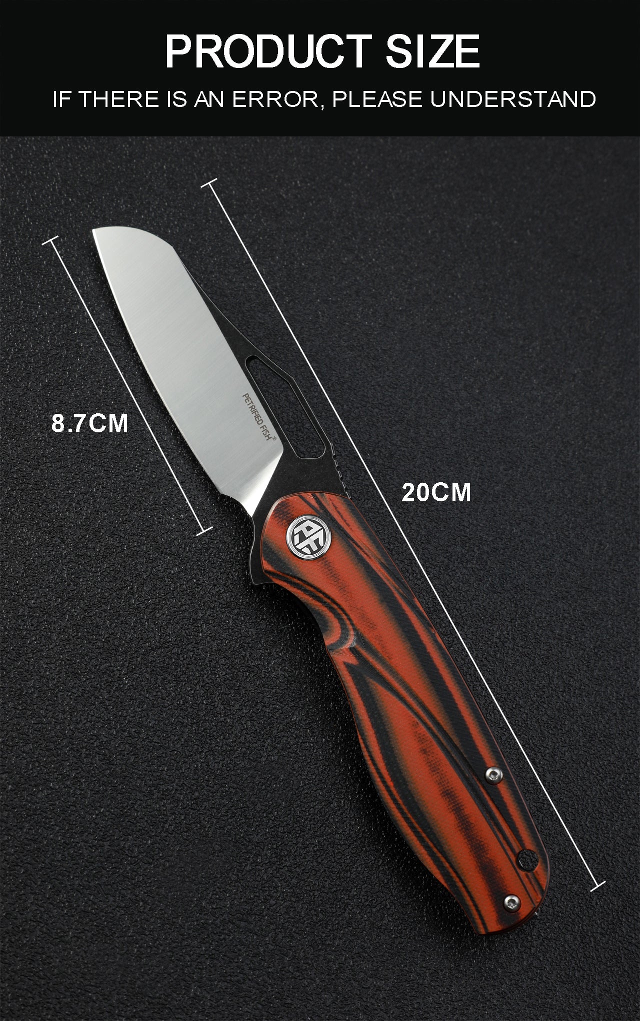 Petrified fish PF979 Raptor original,3.43"D2 Blade,G10 Handle,Flipper Liner lock Folding knife