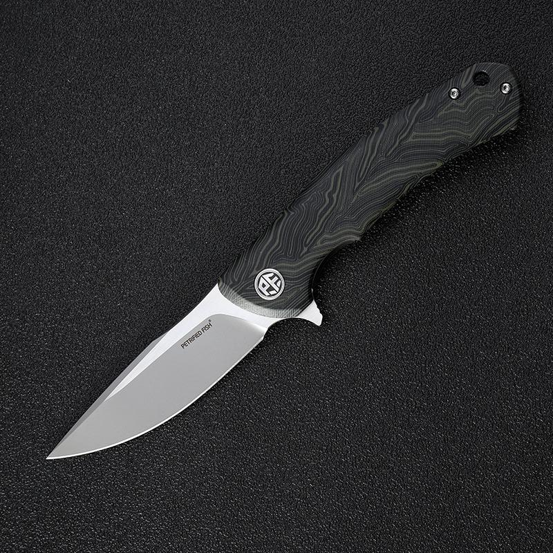 Petrified Fish PF949 Warrior,3.54" K110 Blade,Micarta/G10/Carbon Fiber Handle, Flipper Liner lock Folding knife