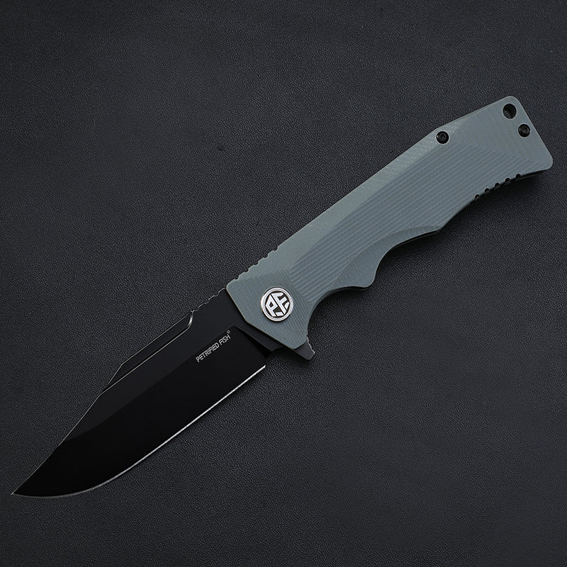 Petrified fish PF959,3.78" D2 Blade,G10 Handle, Flipper Liner lock Folding knife