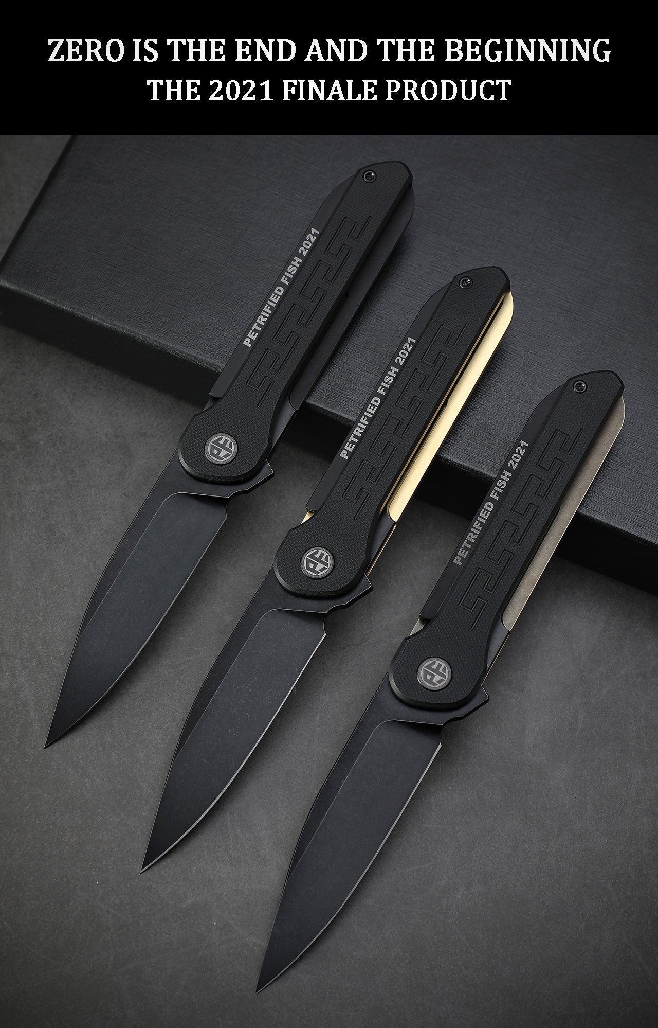 Petrified Fish PFE03 ZERO,3.6" 154CM Blade,98g Titanium & G10 Handle Flipper Liner Lock Folding knife