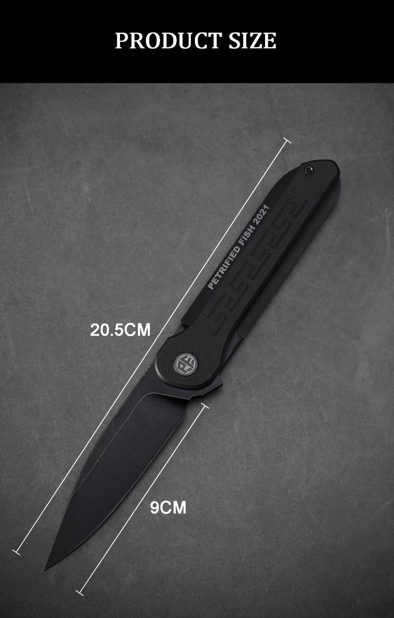 Petrified Fish PFE03 ZERO,3.6" 154CM Blade,98g Titanium & G10 Handle Flipper Liner Lock Folding knife