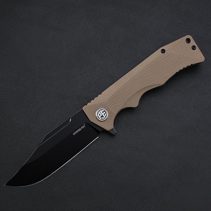 Petrified fish PF959,3.78" D2 Blade,G10 Handle, Flipper Liner lock Folding knife