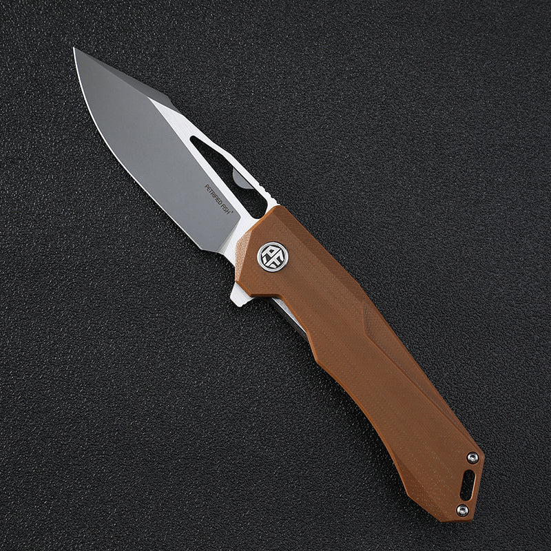 Petrified Fish PF969, 3.74" K110 Blade,G10 Handle,Flipper Liner lock Folding knife