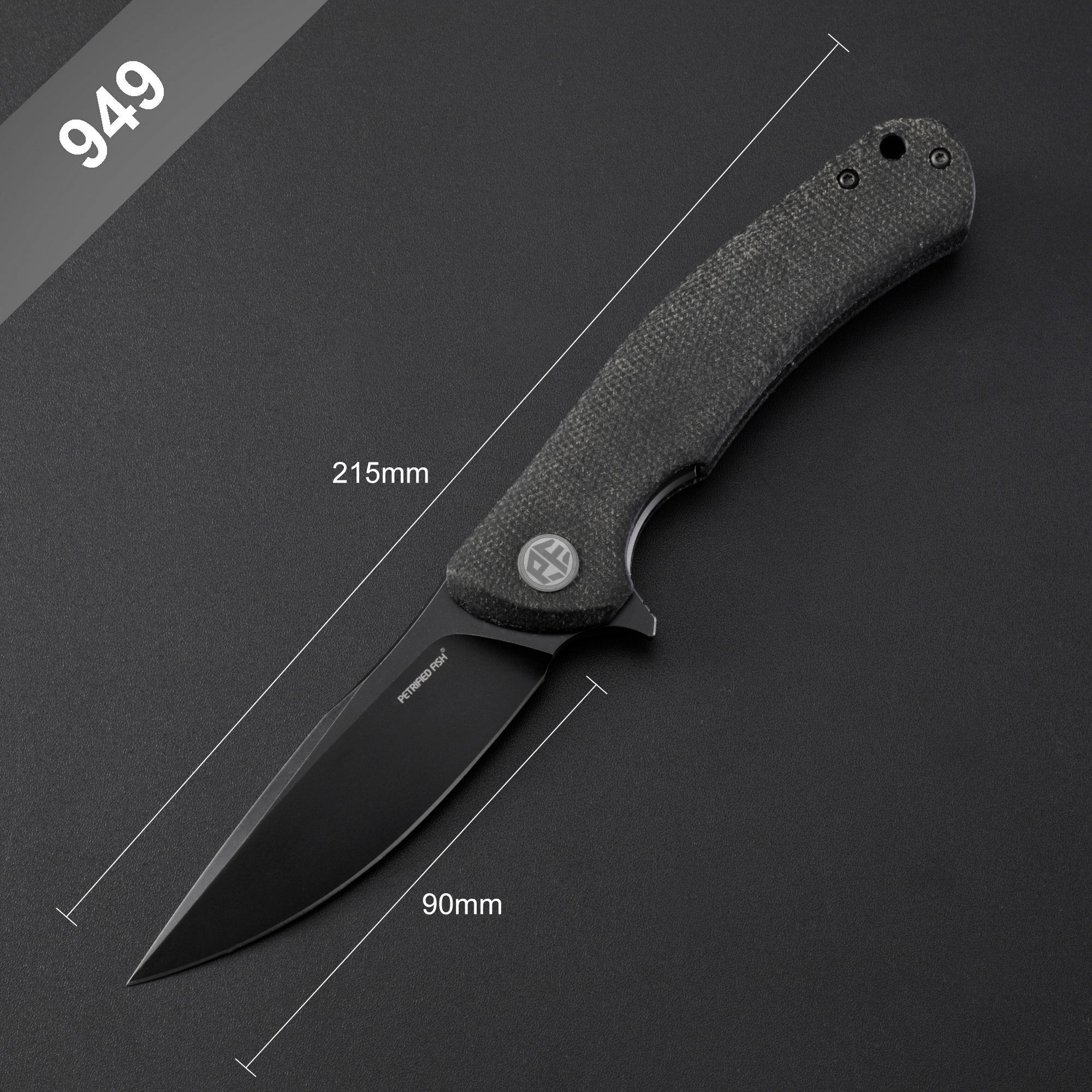 Petrified Fish PF949 Warrior,3.54" K110 Blade,Micarta/G10/Carbon Fiber Handle, Flipper Liner lock Folding knife