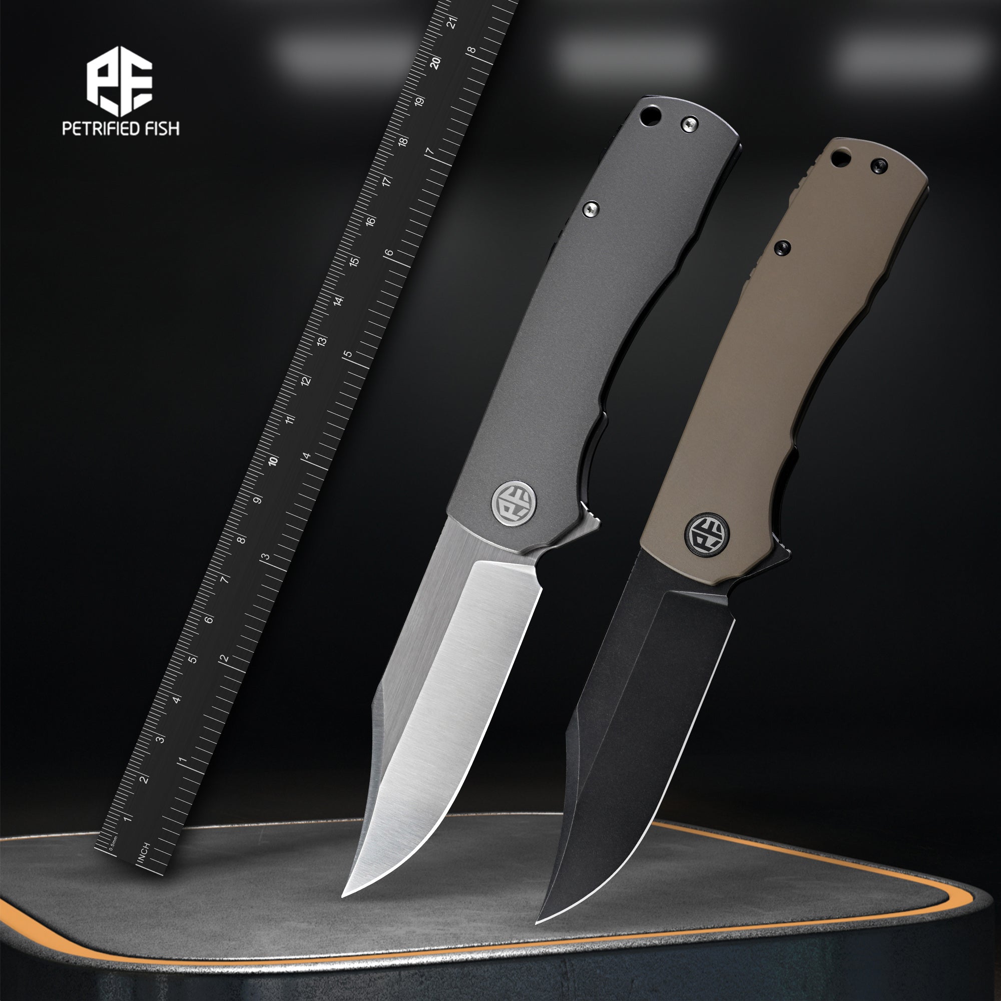 Petrified Fish PFP03 Victor,3.58" 154CM Blade,Aluminium Handle,Flipper Liner Lock Folding Knife