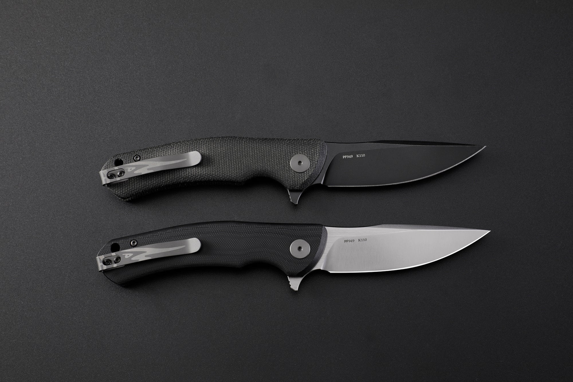 Petrified Fish PF949 Warrior,3.54" K110 Blade,Micarta/G10/Carbon Fiber Handle, Flipper Liner lock Folding knife