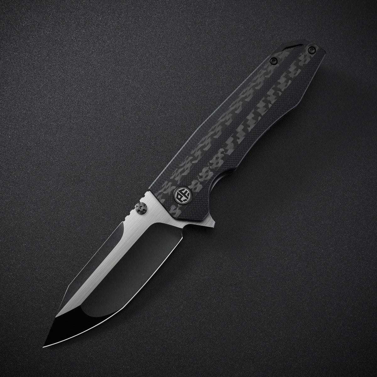 Petrified Fish PFP08 Mocado,3.58" K110 Blade,160g G10/Carbon Fiber Handle Flipper Liner Lock Folding Knife